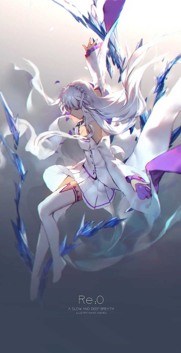 728x1422 HD wallpaper: anime, anime girls, Re:Zero Kara Hajimeru Isekai Seikatsu, Emilia