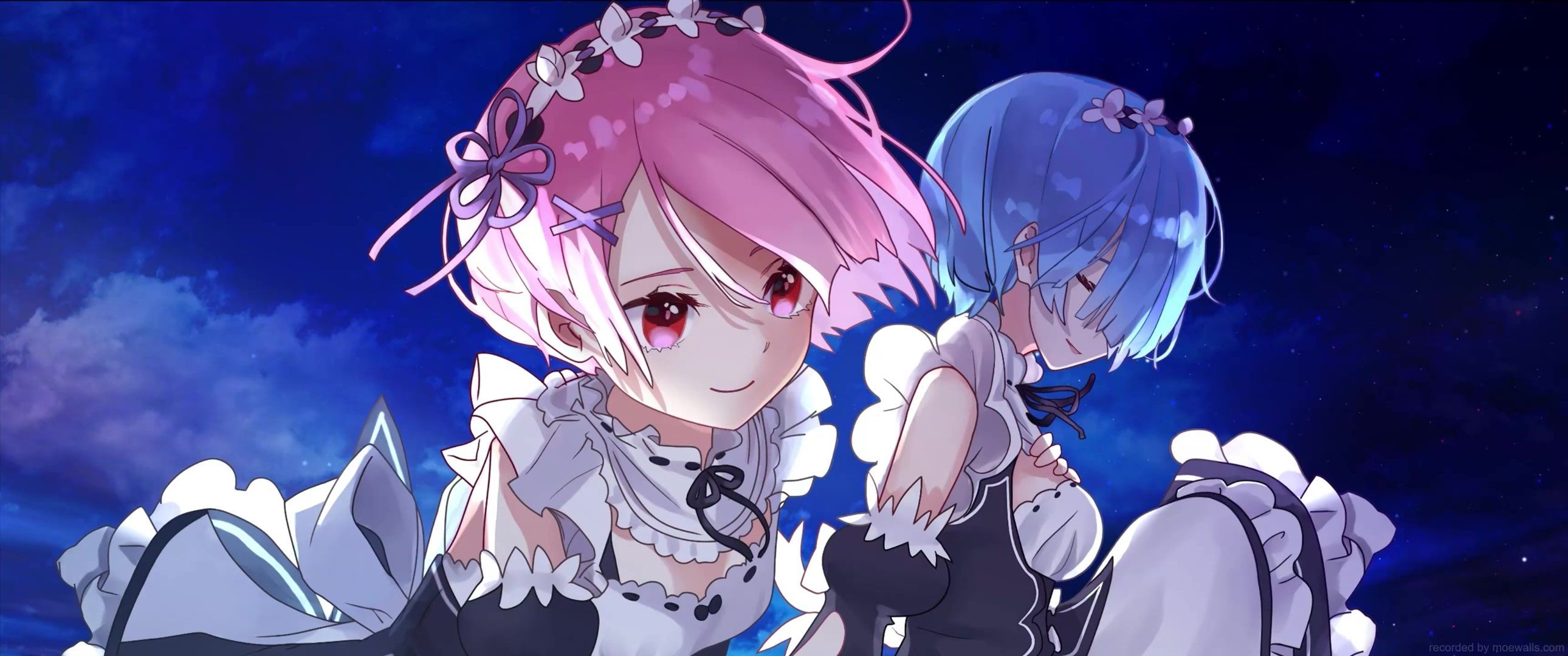 2580x1080 Ram And Rem Re:Zero Live Wallpaper