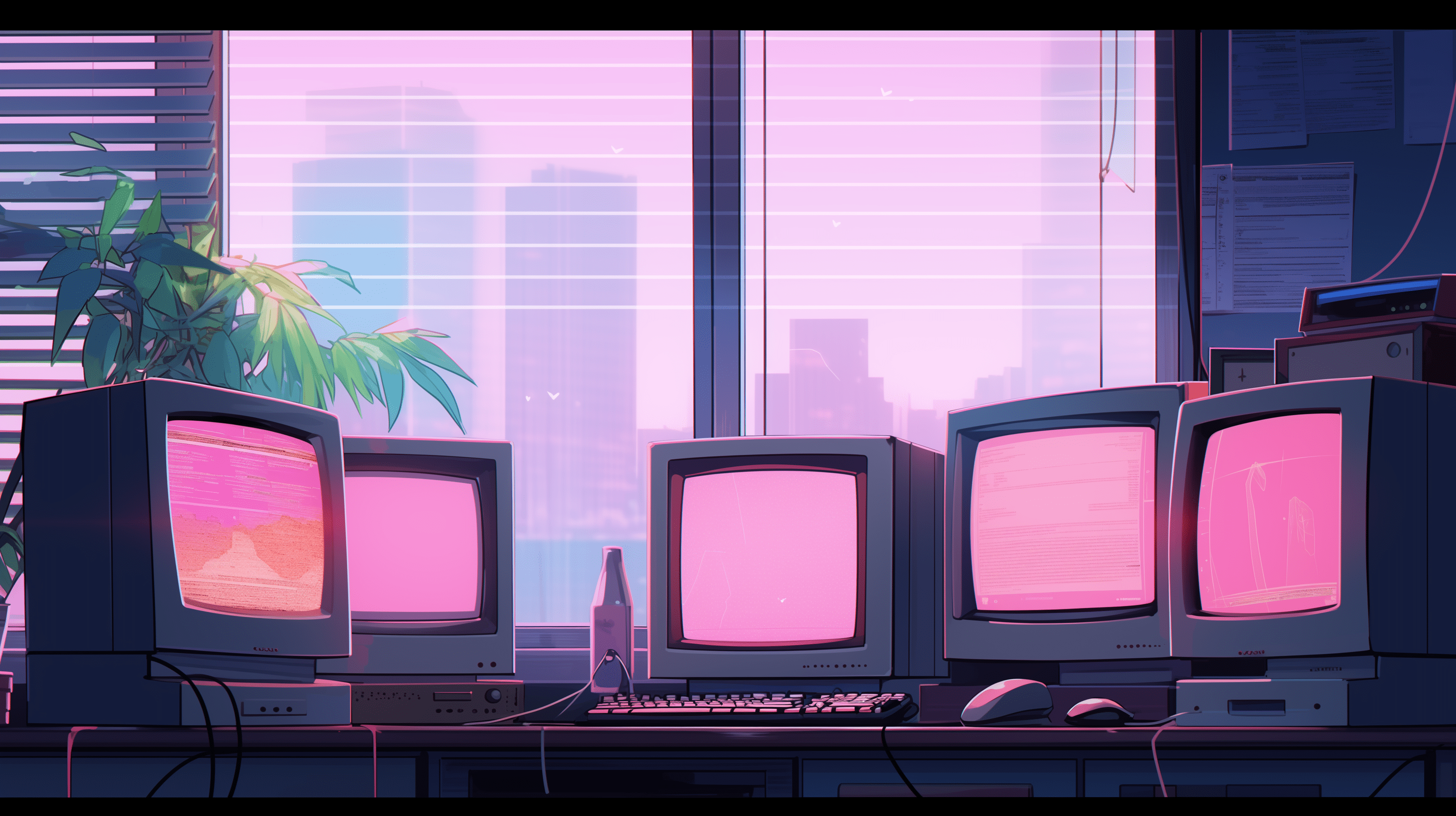 2912x1632 Retro CRT Monitor Array HD Wallpaper