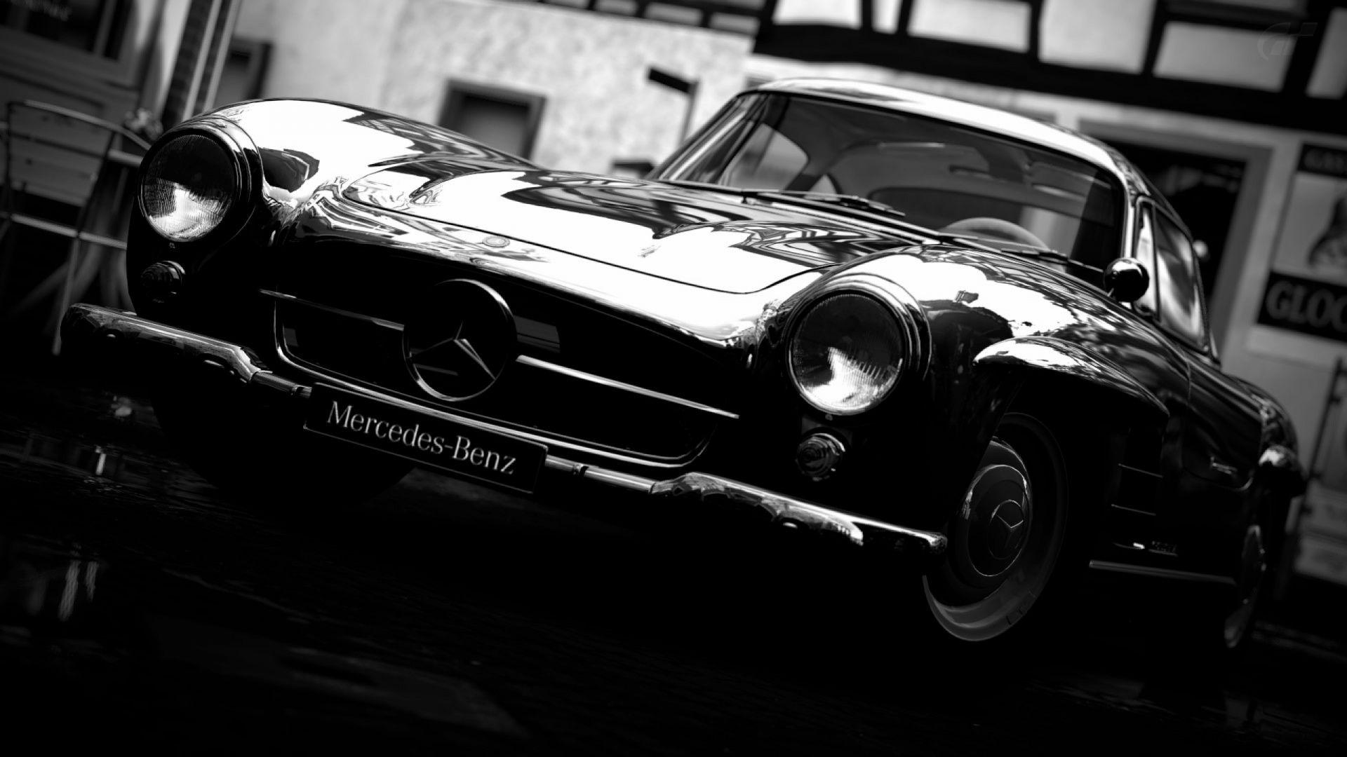 1920x1080 Classic Car, Mercedes Benz W Black And White, Mercedes
