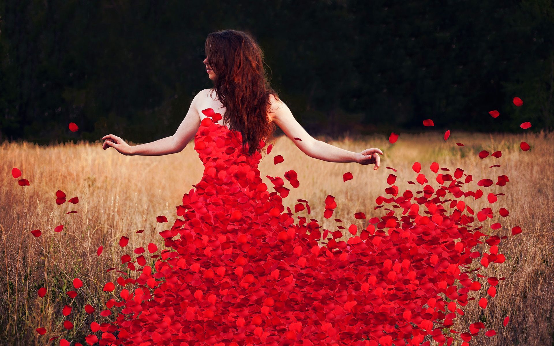 1920x1200 Women Flowers Wallpaper