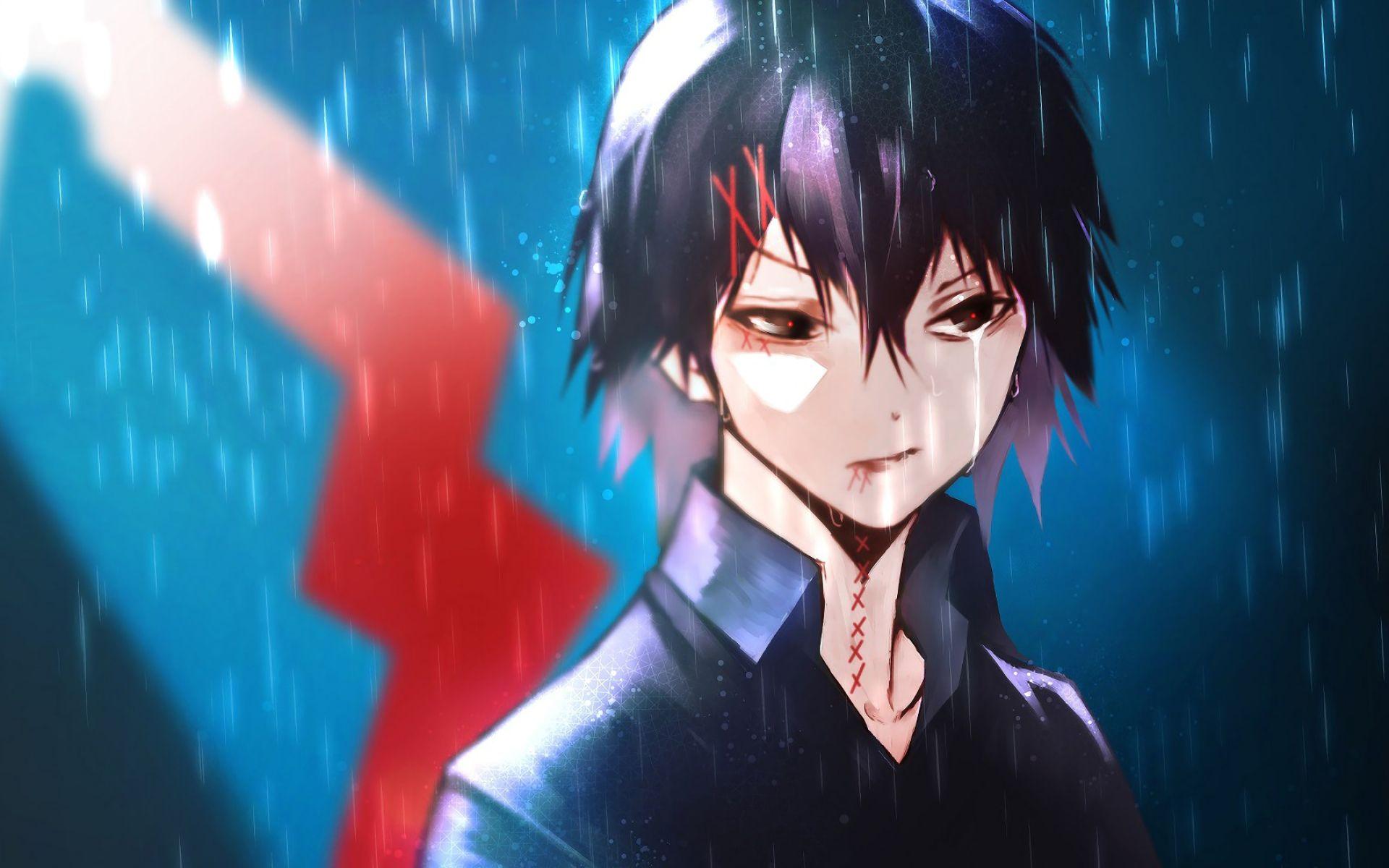 1920x1200 Download wallpaper Juuzou Suzuya, rain, manga, Tokyo Ghoul