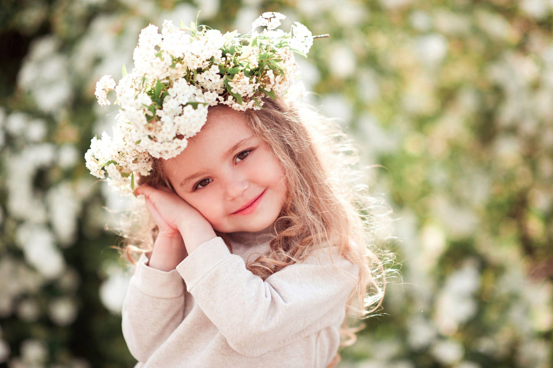 1920x1278 White Floral Crown Wallpaper