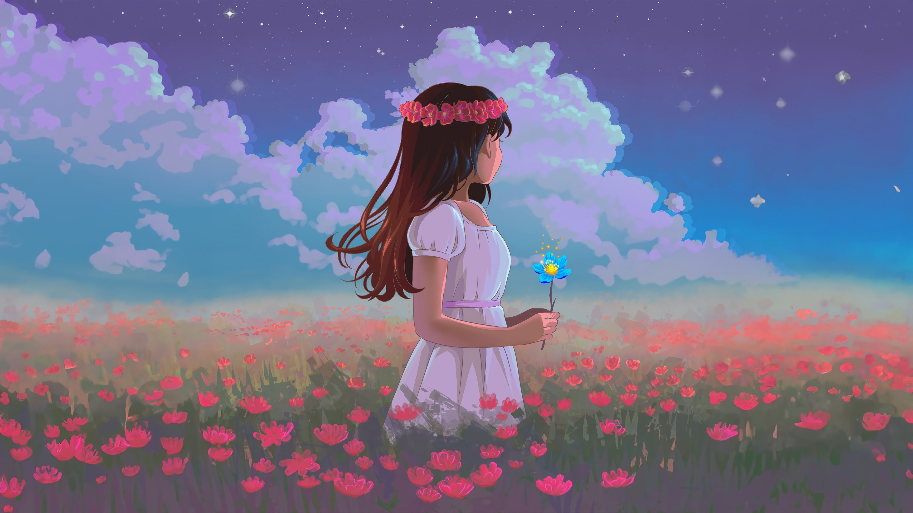 3840x2160 Flower Field Wallpaper 4K HD