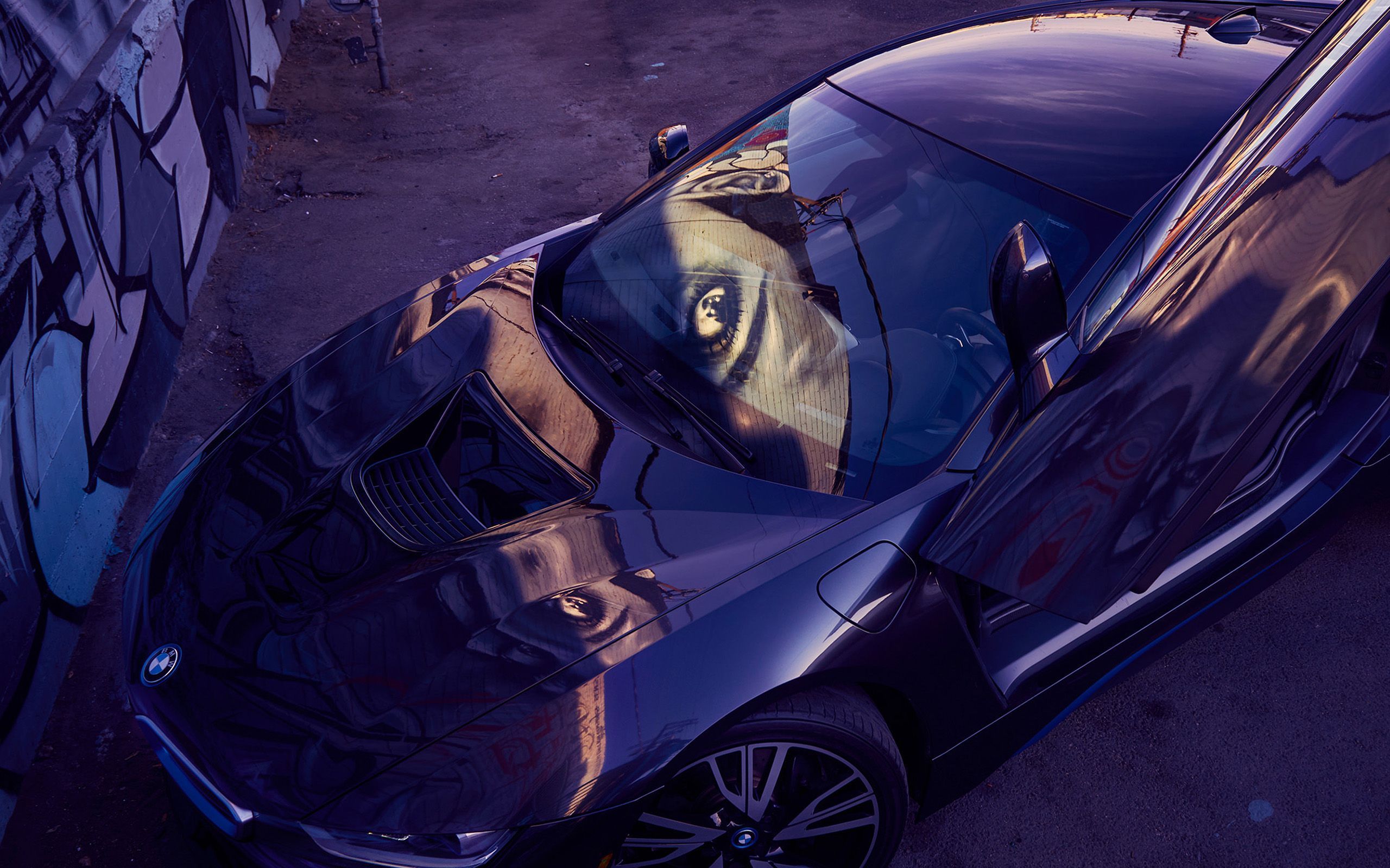 2560x1600 Car Purple Bmw City Art