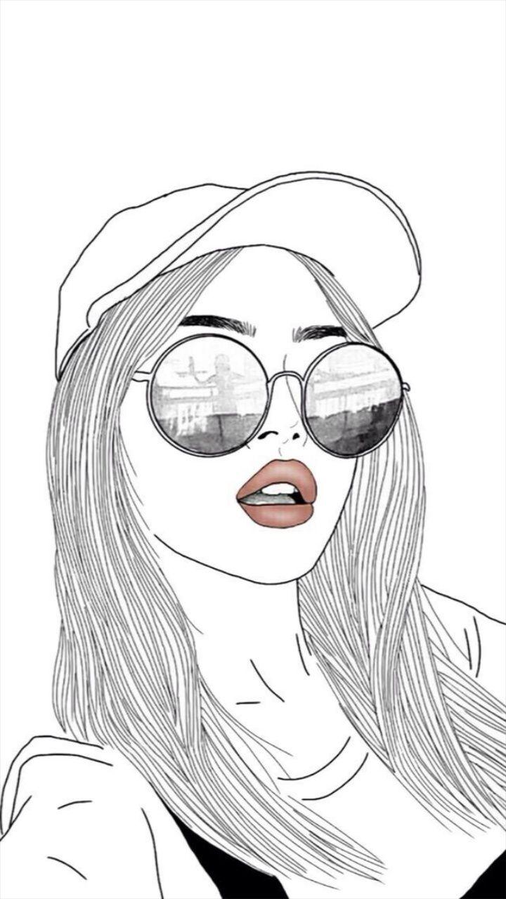 720x1280 GIRLY THEME:STYLISH DRAWING GLAMOUR GIRL WALLPAPER