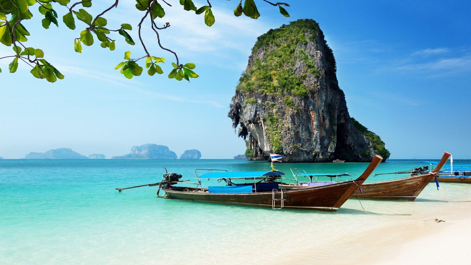 1920x1080 Thailand Boats On The Beach HD Wallpaper 3437 :