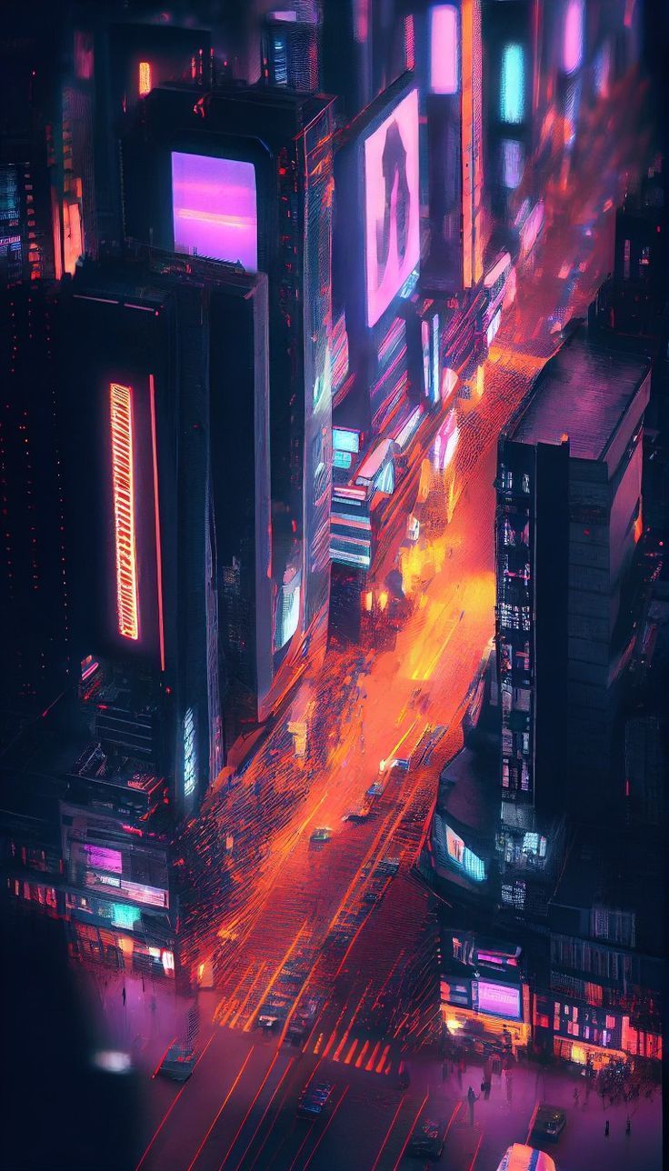 736x1288 Midjourney Ai Art : Cyberpunk City