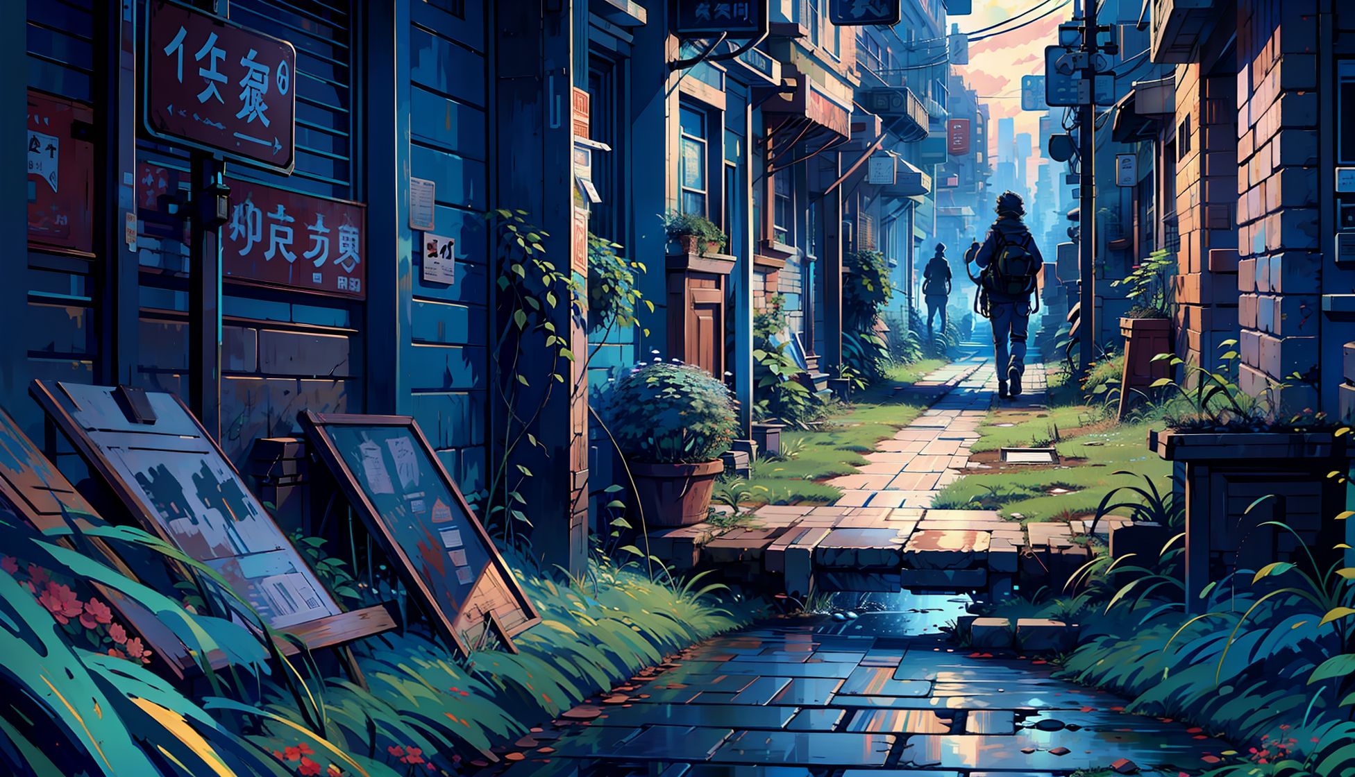 1952x1120 AI Art Anime Original Wallpaper