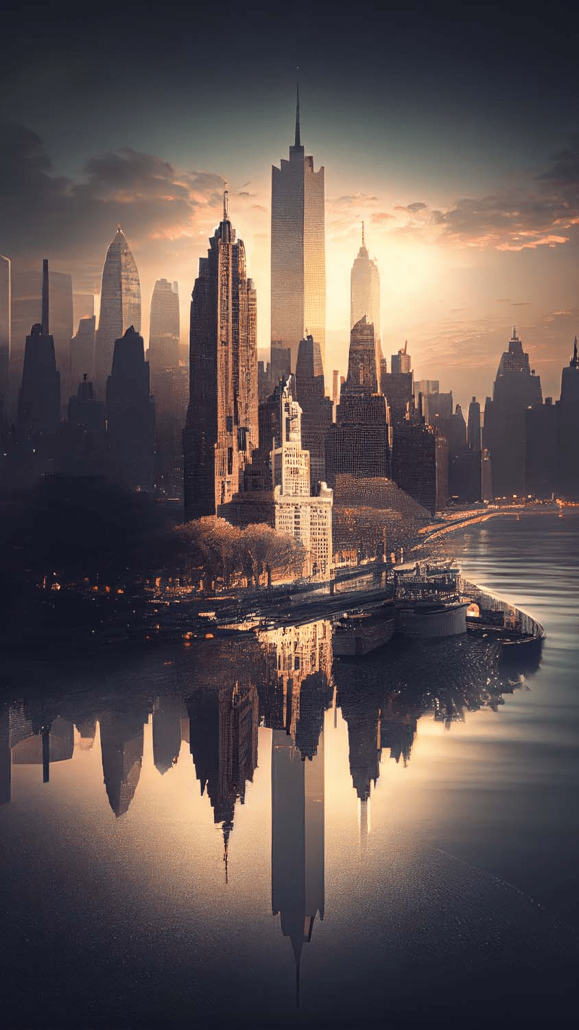 844x1500 New York Ai Art iPhone Wallpaper HD