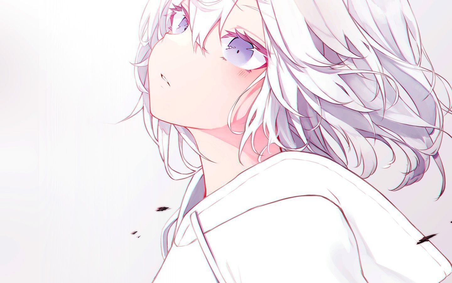 1440x900 Art Anime Girl White Cry Wallpaper