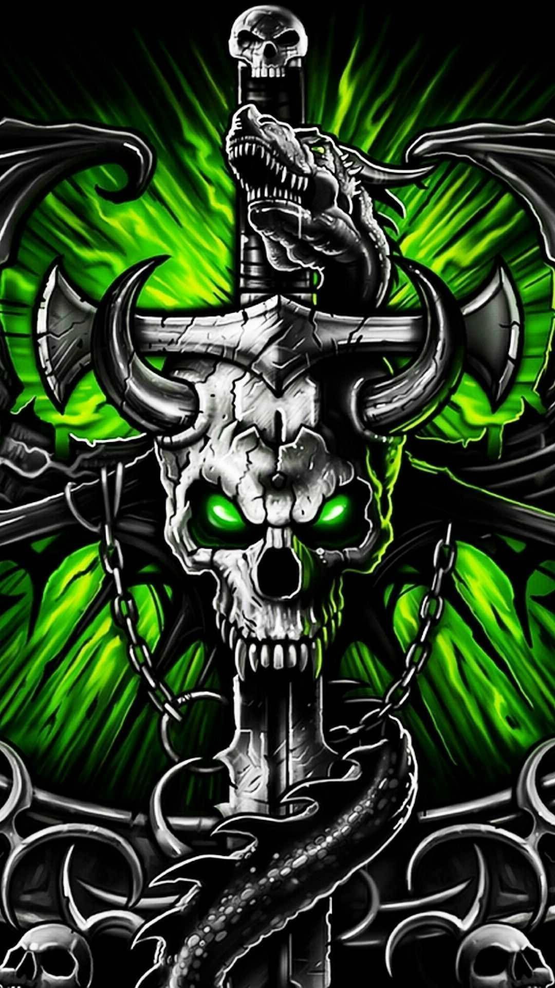 1080x1920 Dragon Skull Gangster Wallpaper