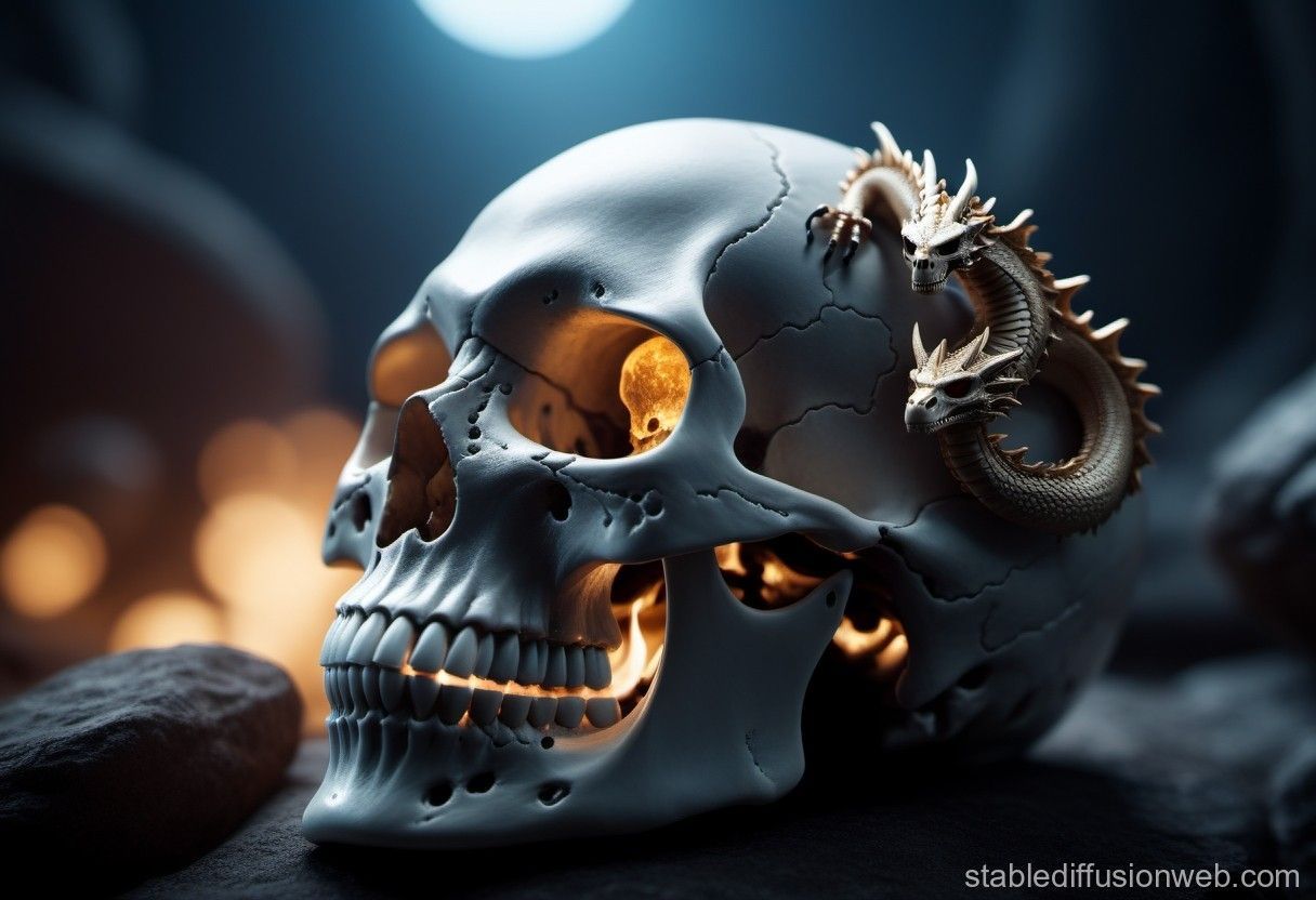 1216x832 Dragon Inhabited Planetary Skull