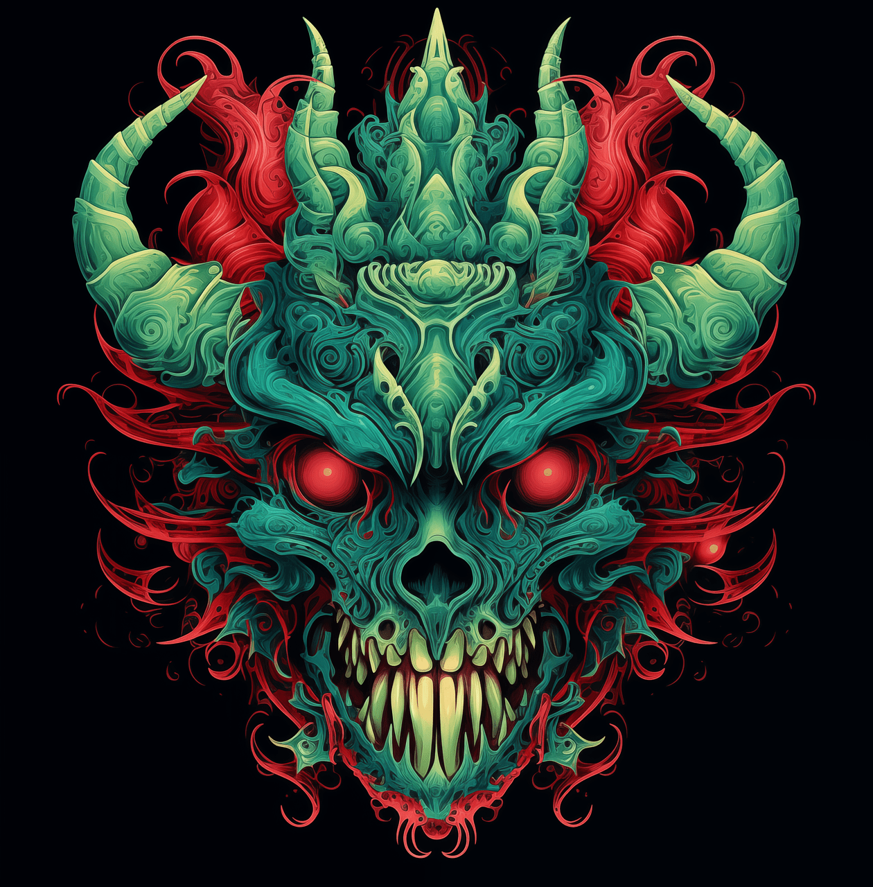 1260x1280 Download Ai Generated, Skull, Dragon