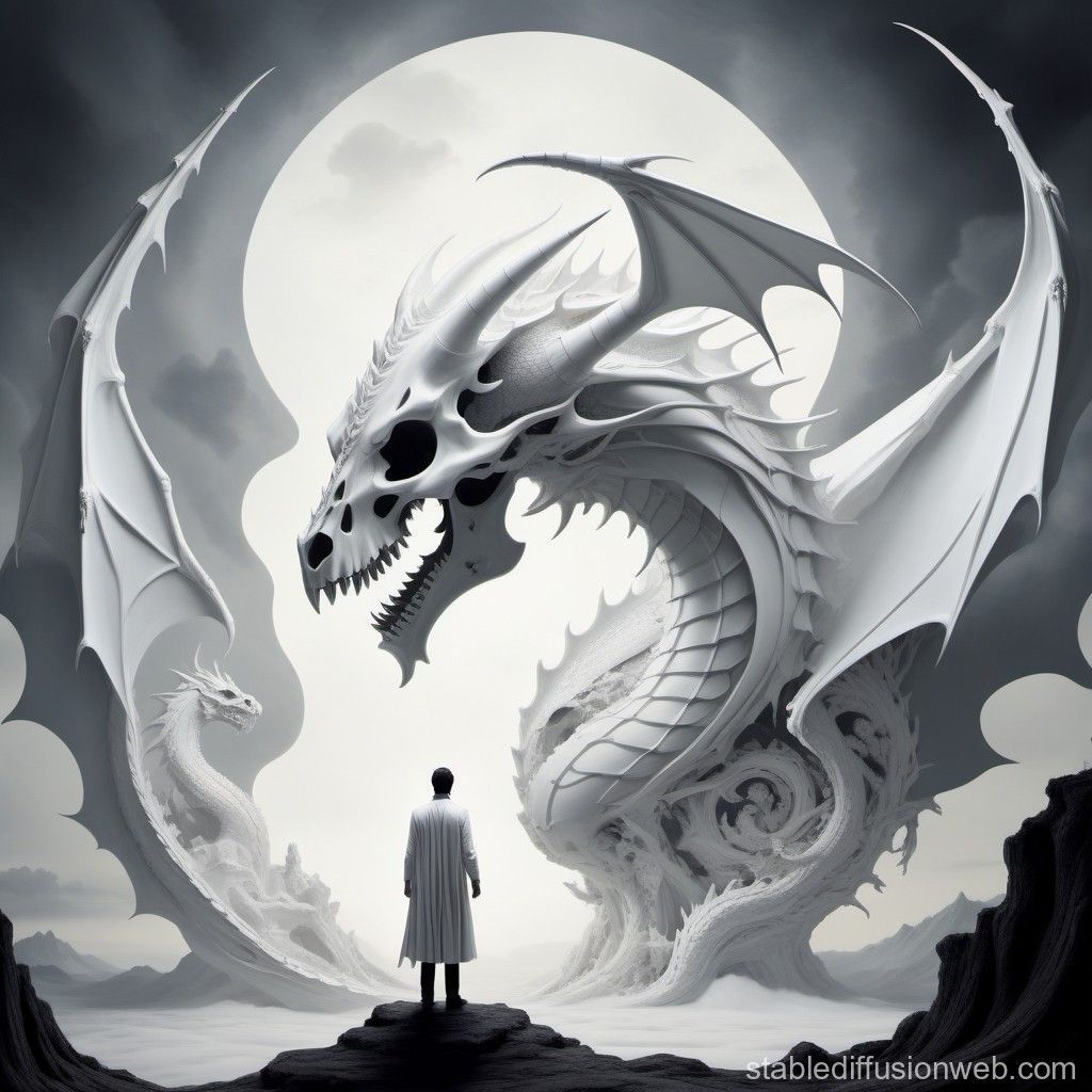 1024x1024 Hero in Dragon Skull Silhouette