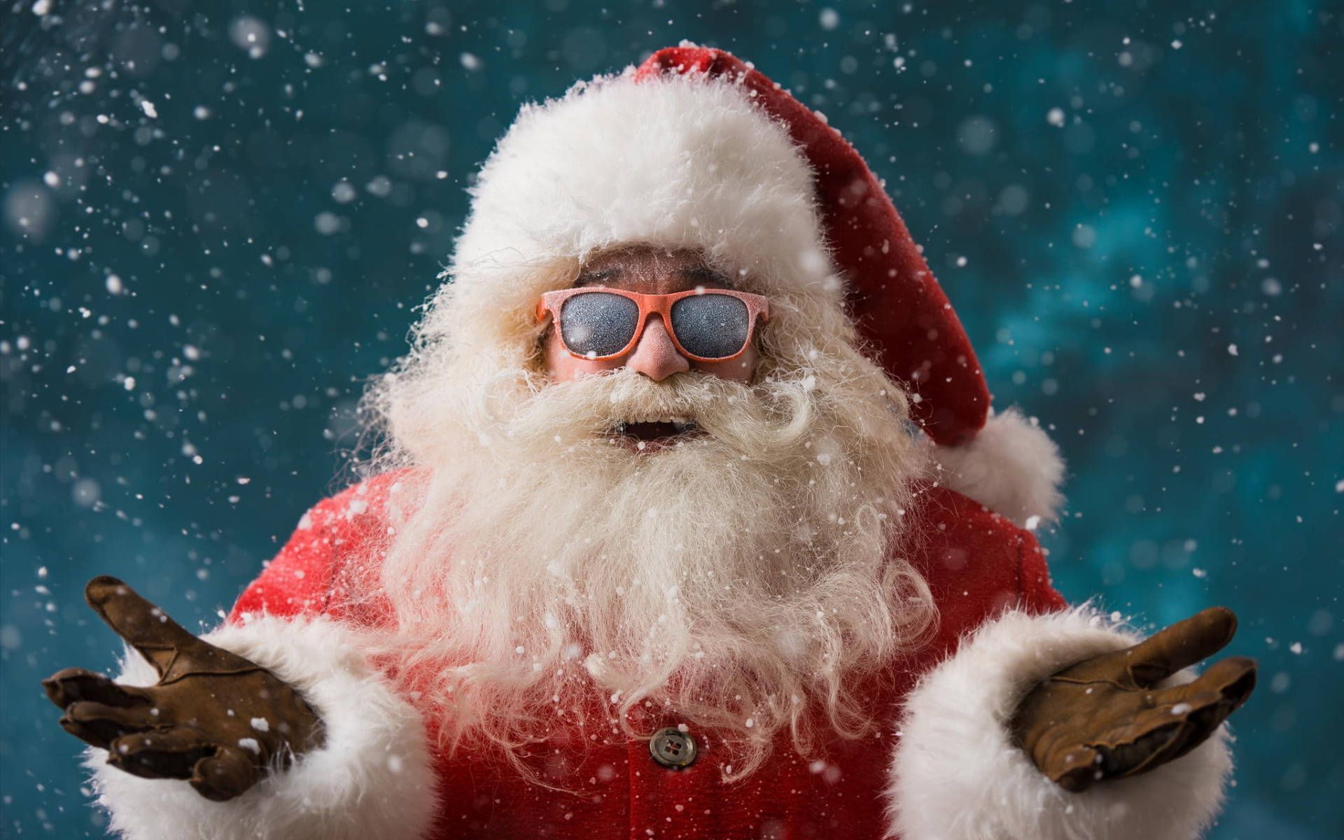 1920x1200 Comic Santa With Sunglasses Wallpaper