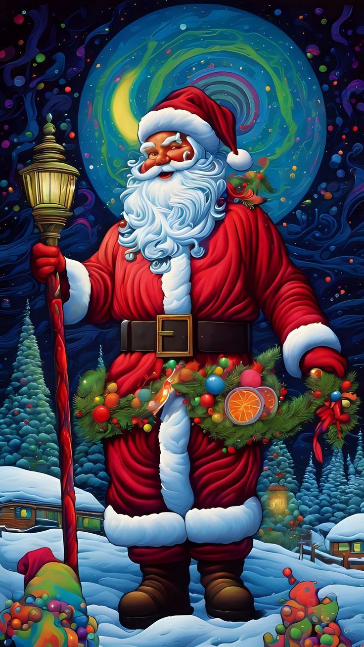 736x1308 Wallpaper santa, christmas, cool