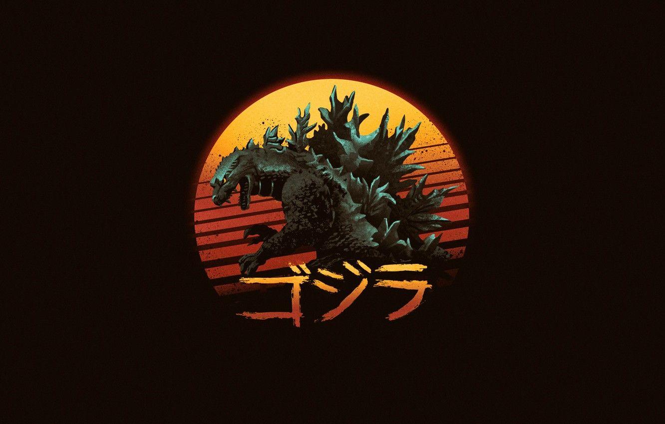 1332x850 Wallpaper Minimalism, Background, Art, Godzilla, Gull