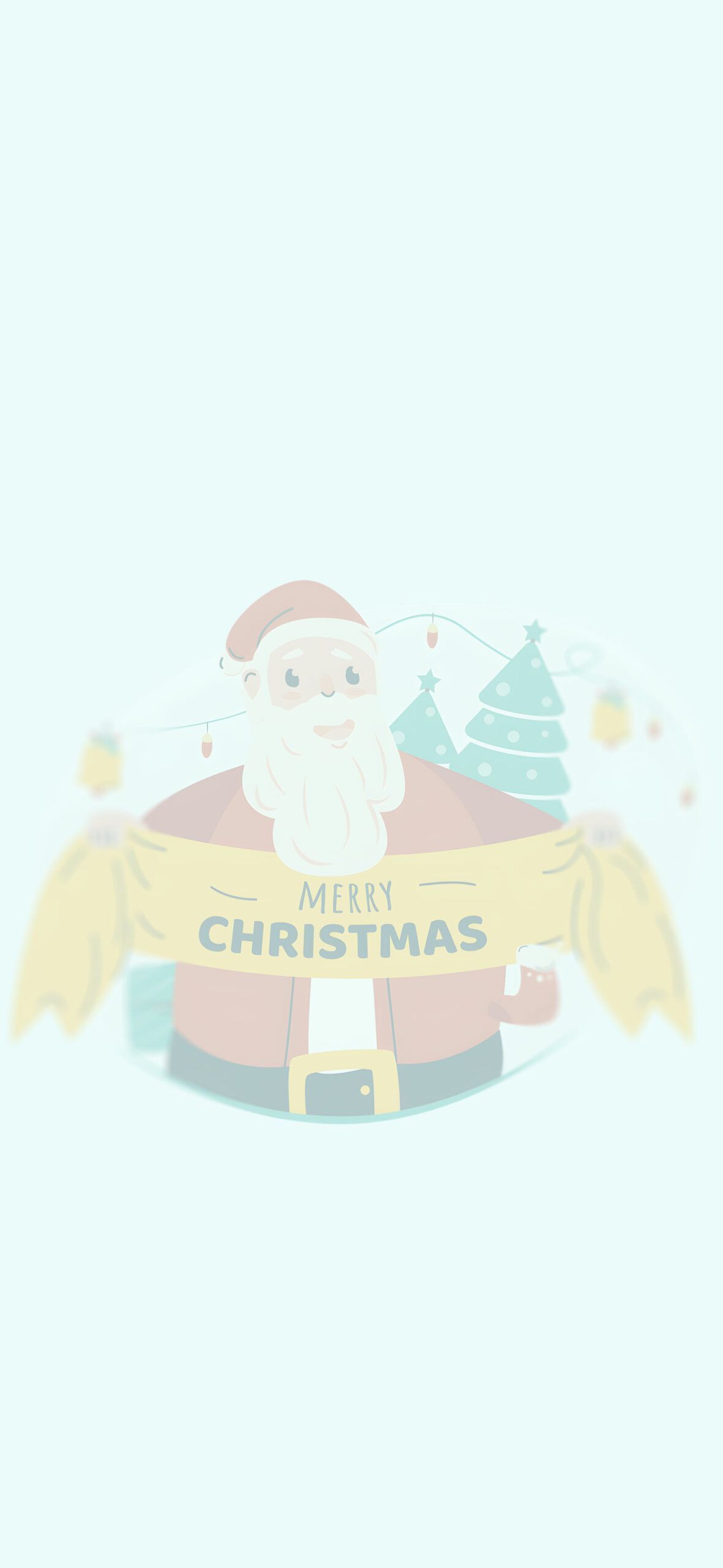1181x2560 Santa Claus with Christmas Banner White