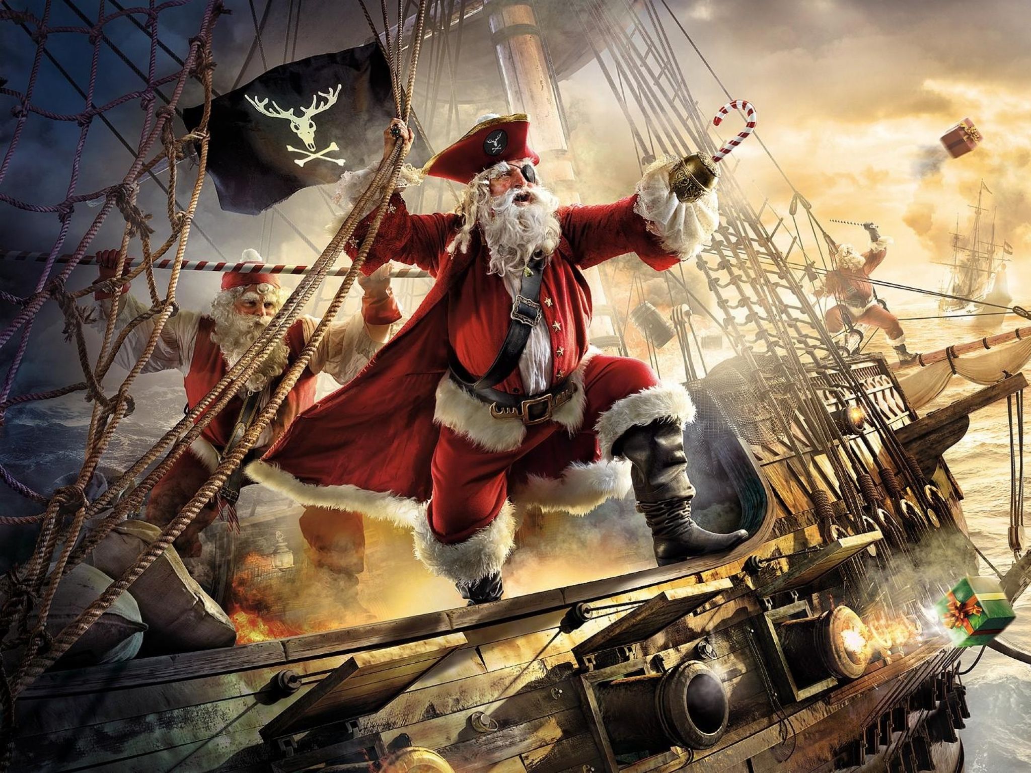 2048x1536 Wallpaper Santa Claus, Piracy, pc Game