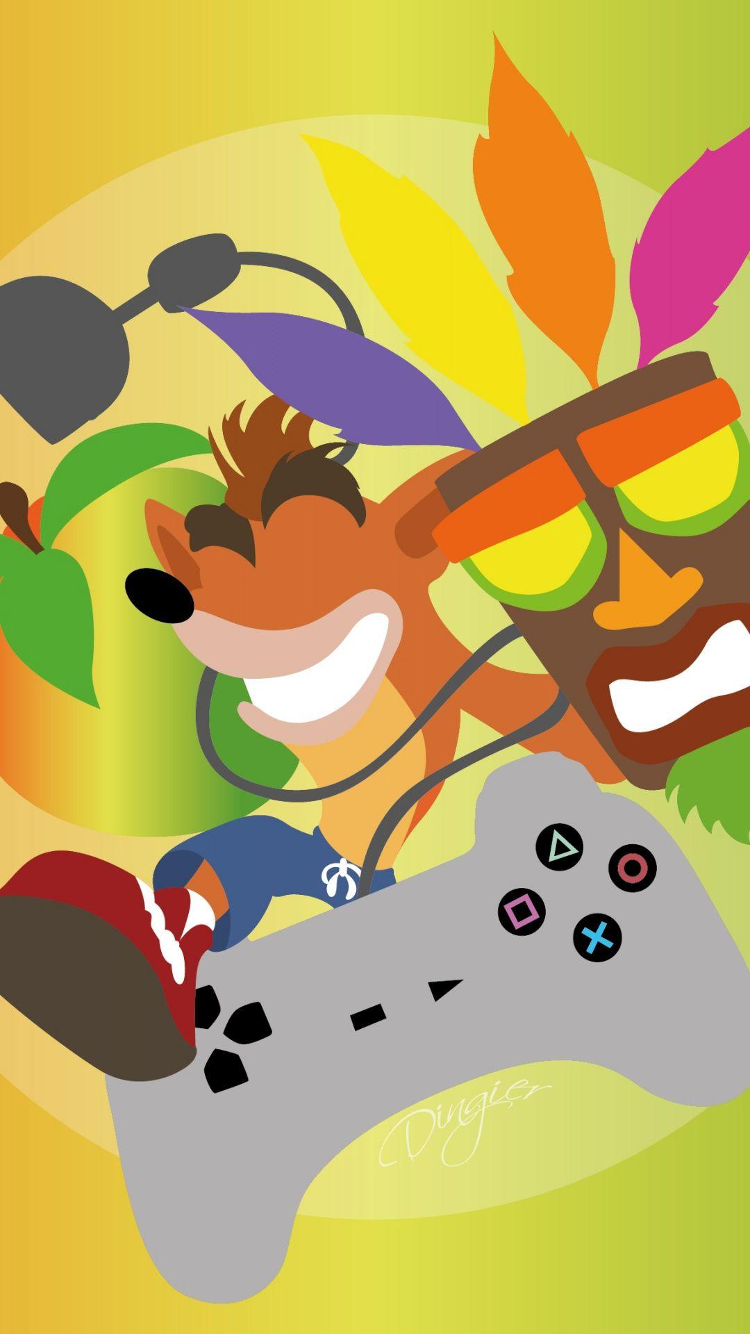 1080x1920 Artwork, Aku Aku, Crash Bandicoot, game wallpaper. video