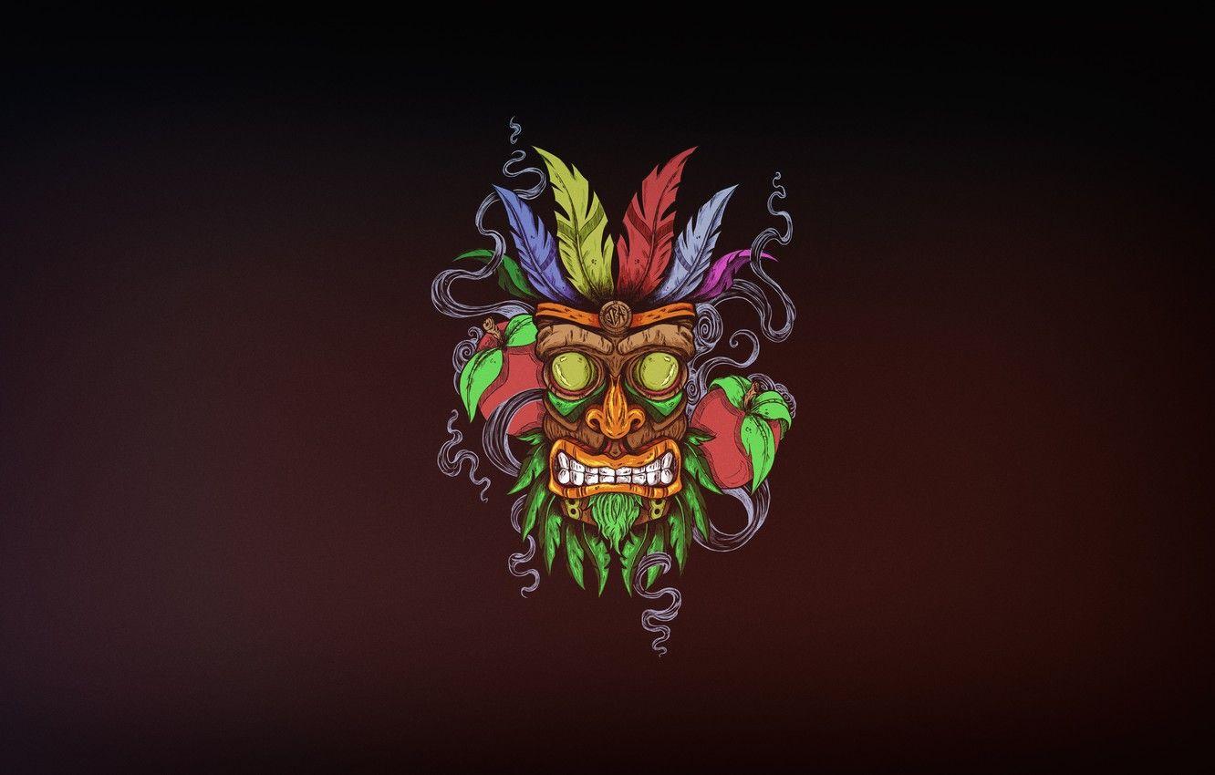 1332x850 Wallpaper Minimalism, Background, Crash, Mask, Art, Crash