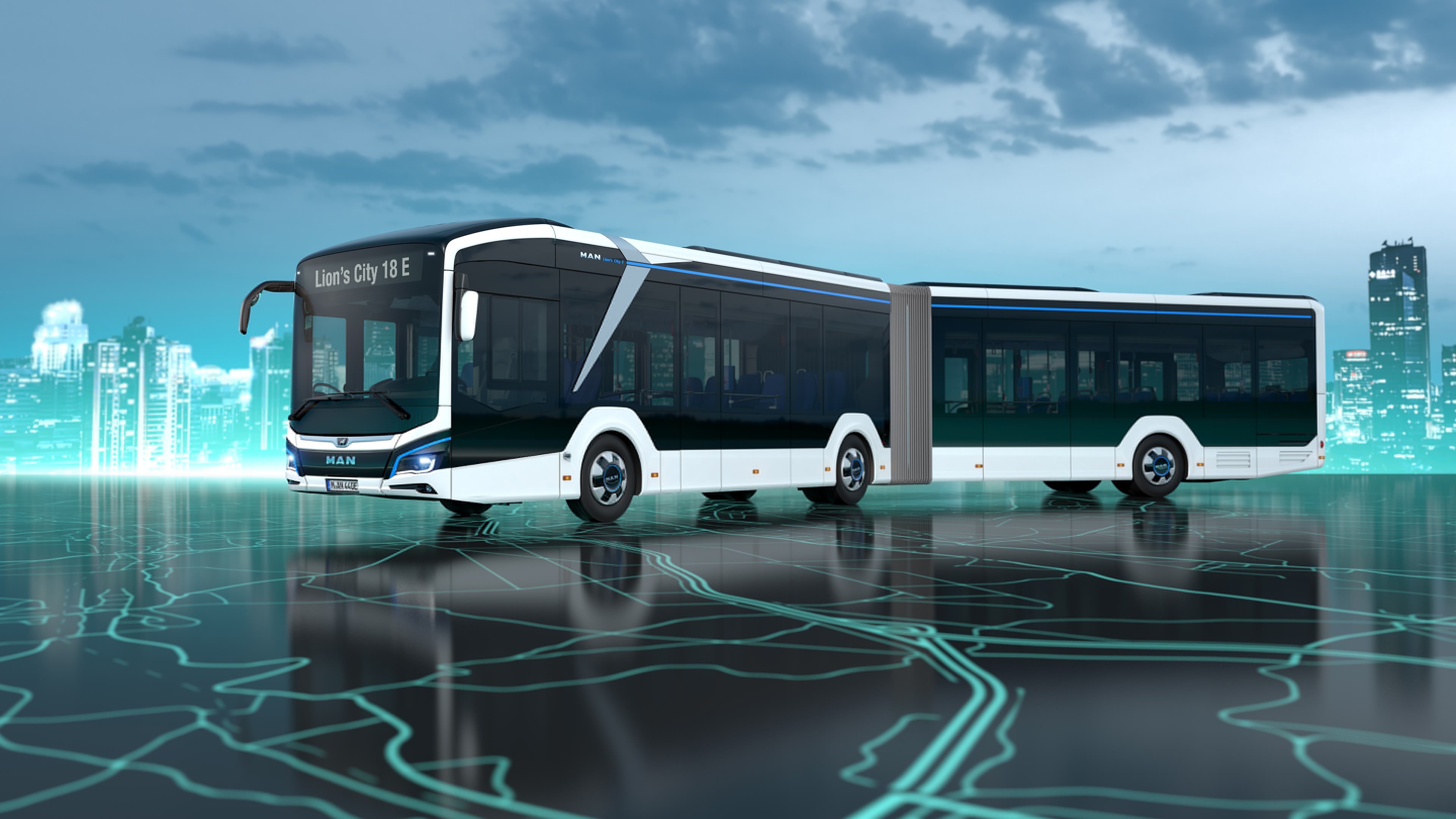 3840x2160 Wallpaper bus, MAN, electric vehicle