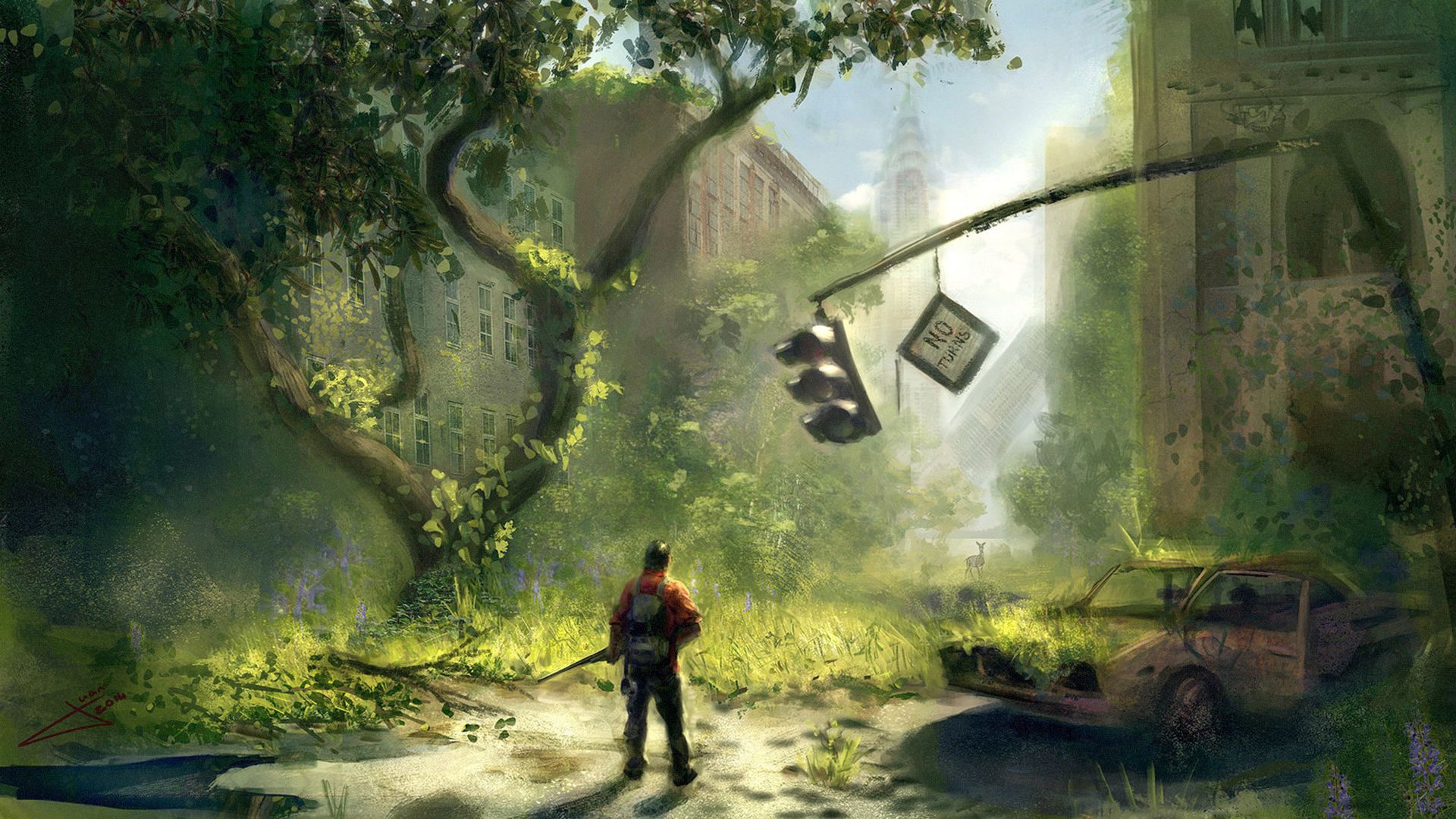 1920x1080 Wallpaper machine, the city, man