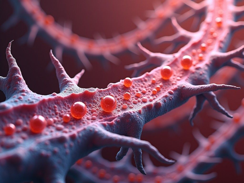 1024x768 Blood Vessels with Red Droplets