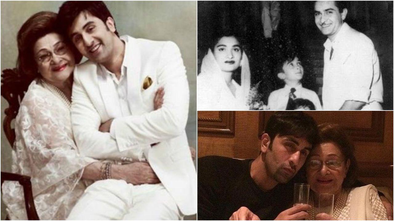 1280x720 RARE PHOTOS of Ranbir Kapoor with dadi Krishna Raj Kapoor