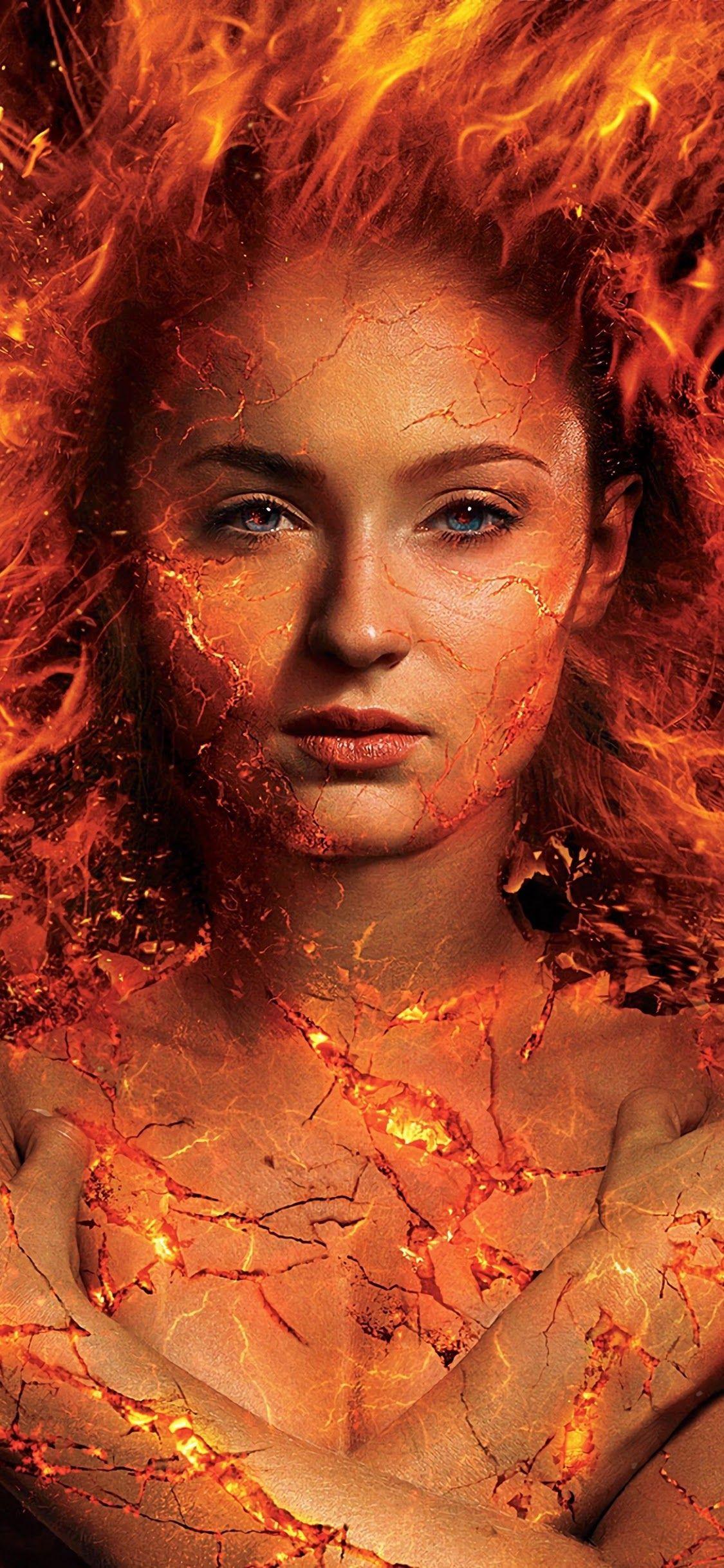 1125x2436 Jean Grey Dark Phoenix Sophie Turner 4K Wallpaper