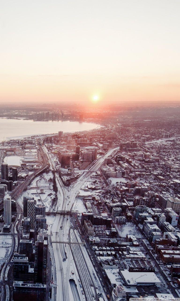 768x1280 Aerial View Of Toronto City ❤ 4K HD Desktop Wallpaper