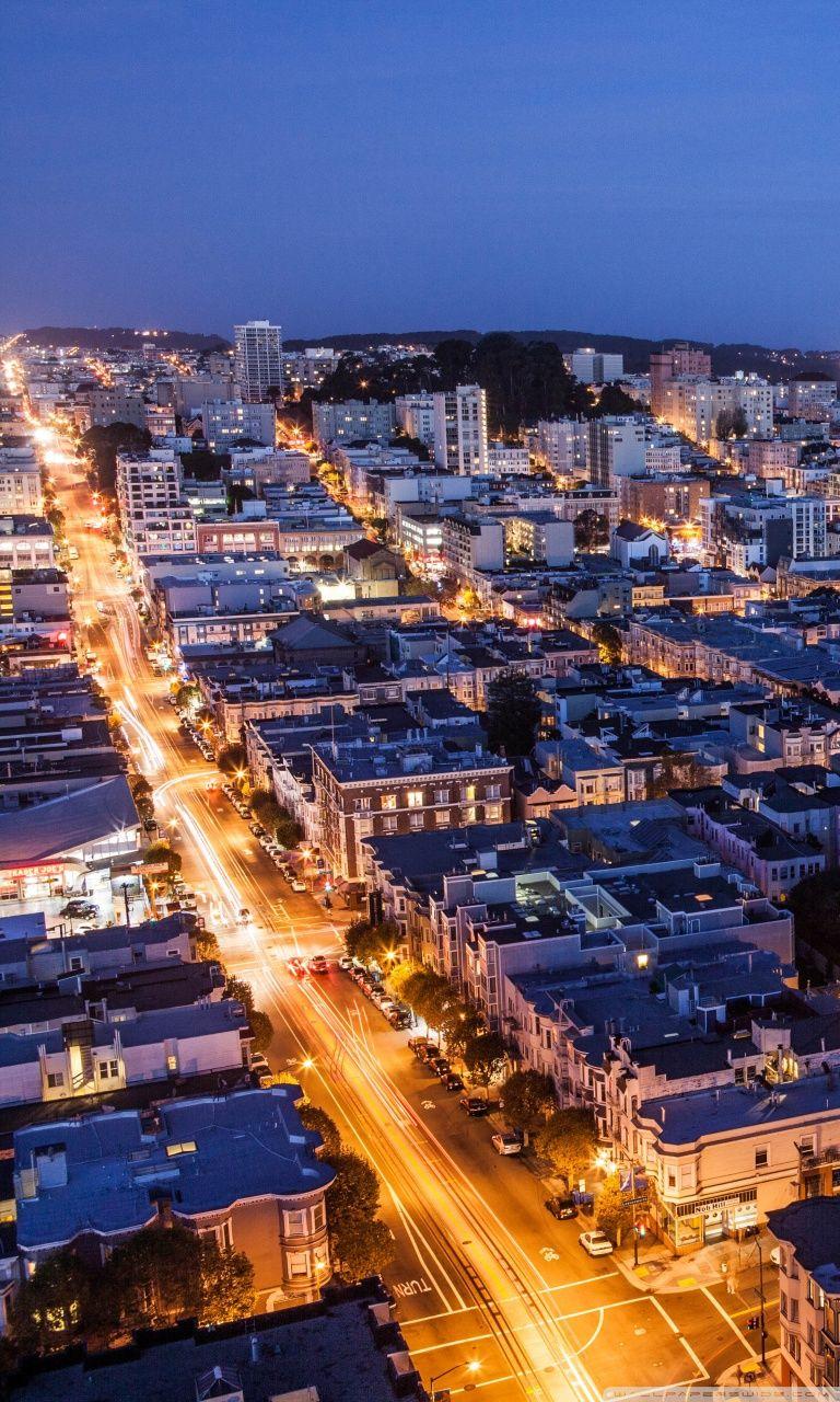 768x1280 Travel San Francisco Nights HD Wallpaper