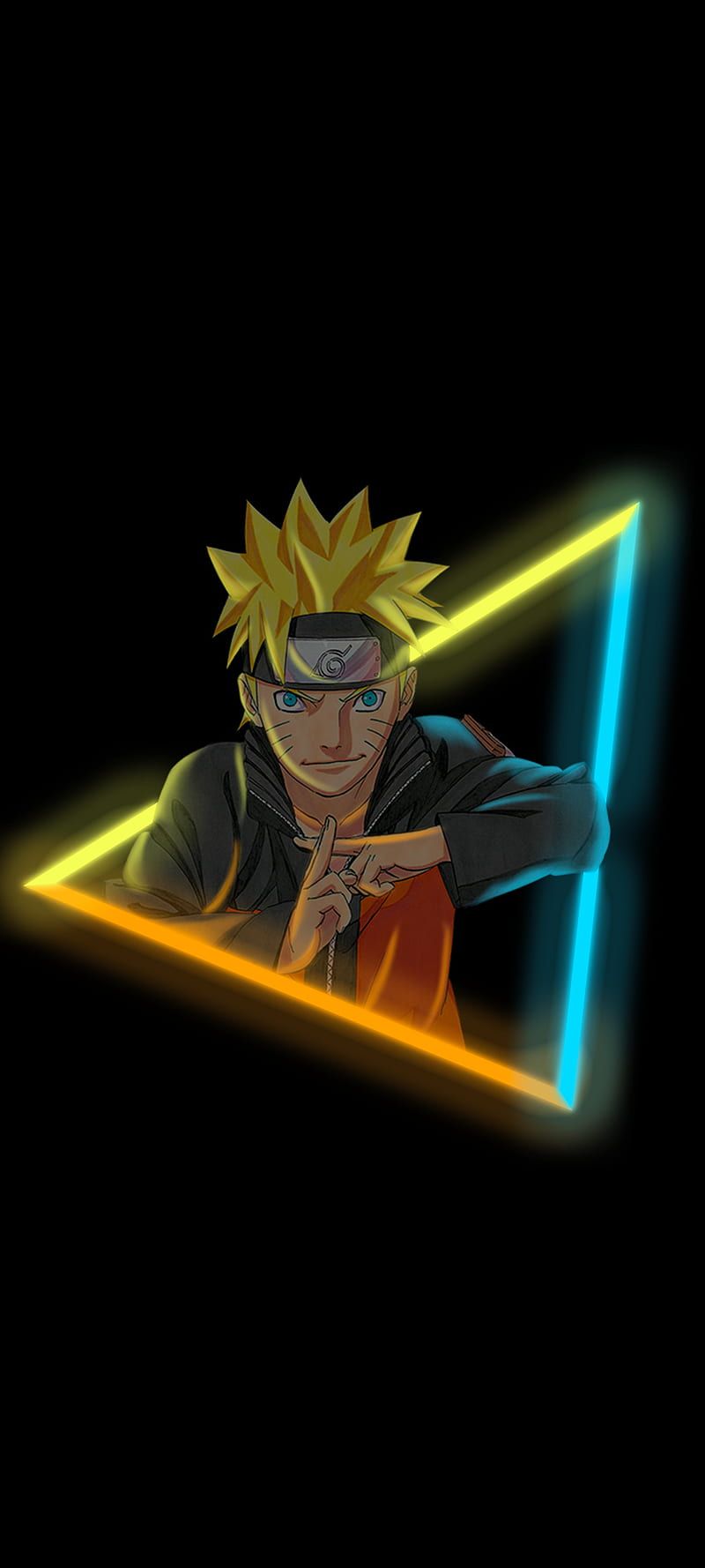800x1778 Naruto Neon, black, simple, anime, HD