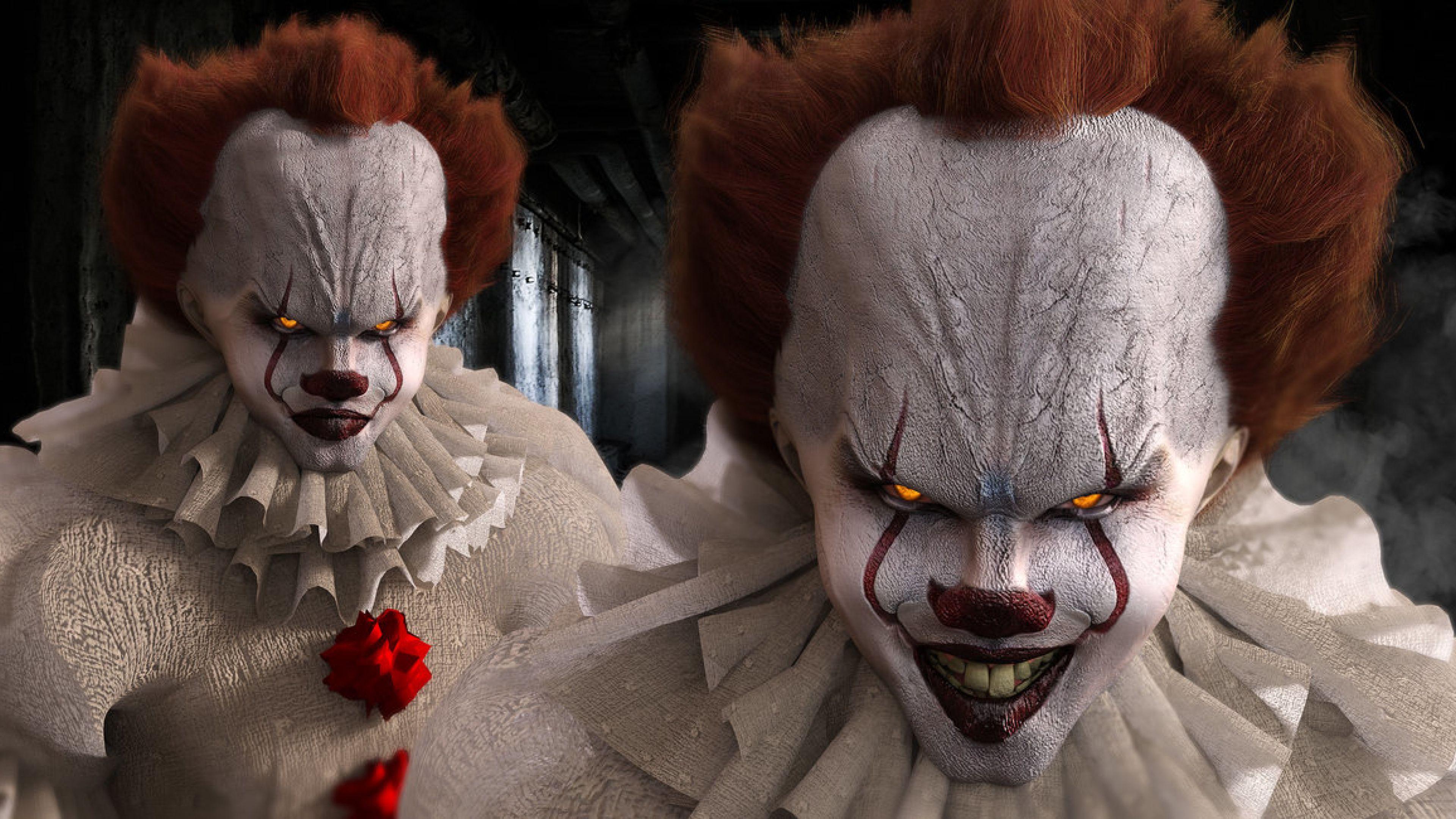 3840x2160 Bill Skarsgard as Pennywise in Movie It 4K Wallpaper, HD