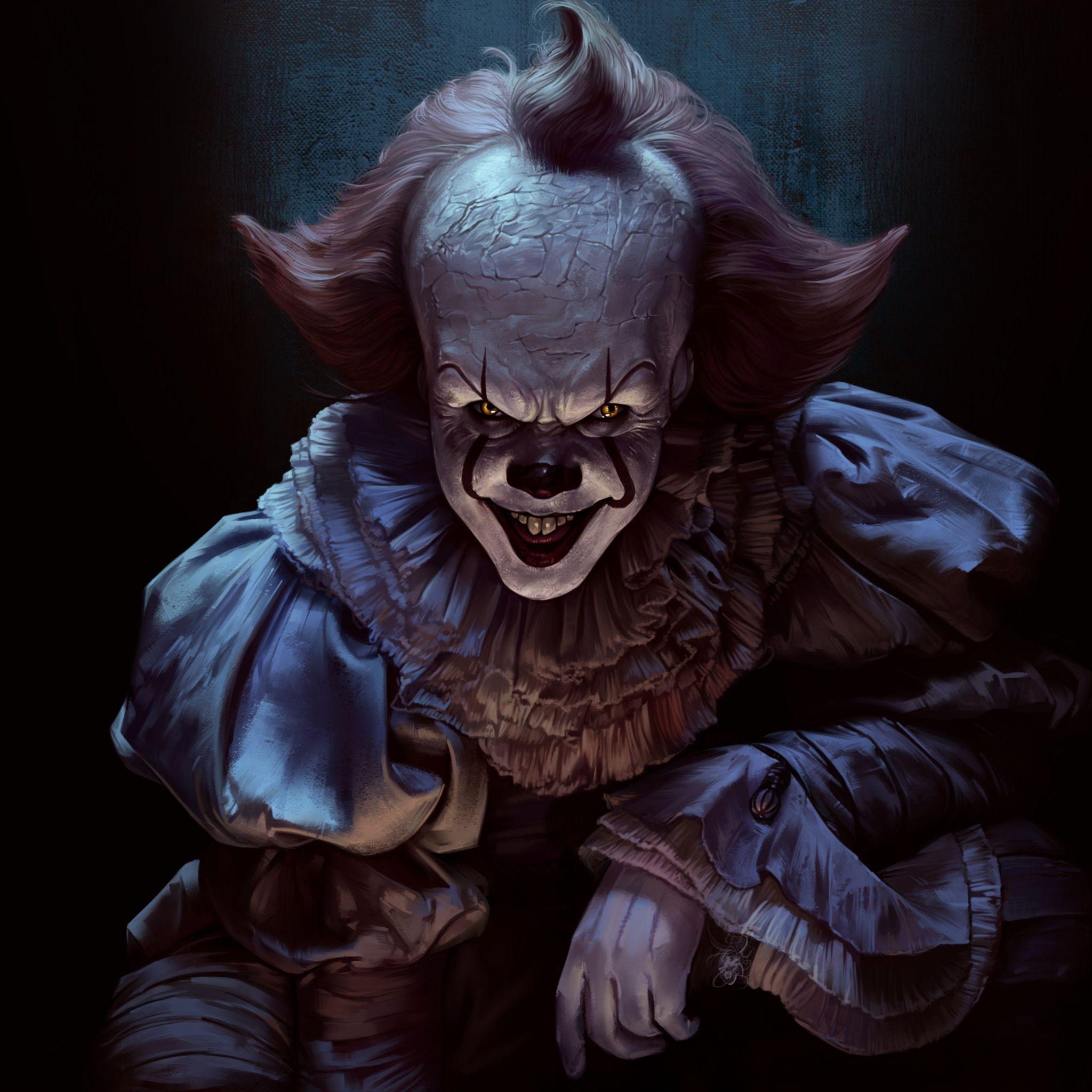 2048x2048 Pennywise Joker Wallpaper