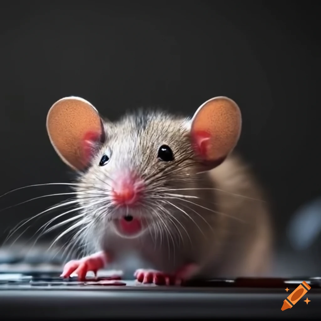 1024x1024 Mouse the animal playing on a computer