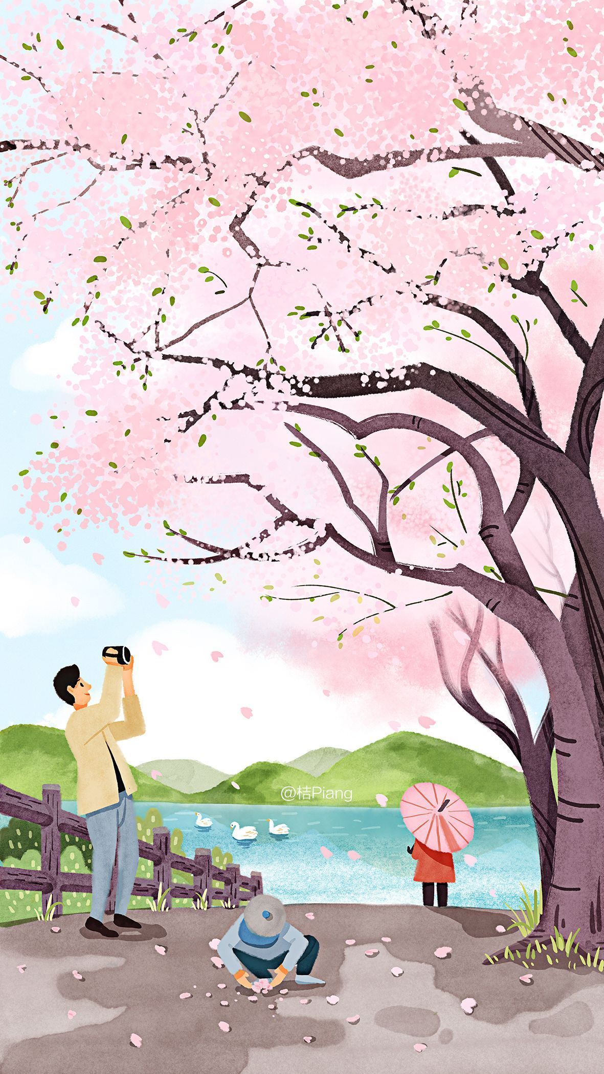 1181x2100 cherry blossom phone wallpaper (1). Image - Behance