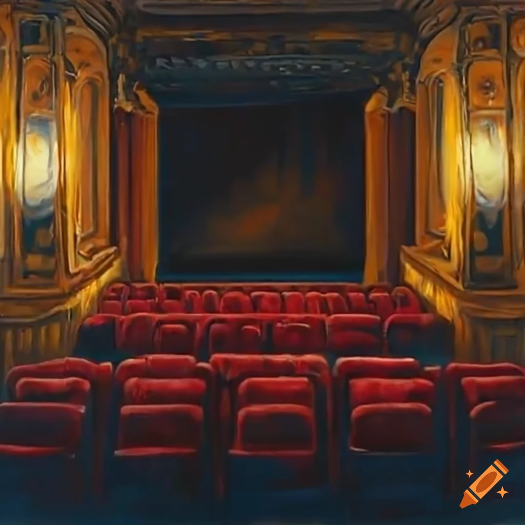 1024x1024 empty cinema hall on Craiyon