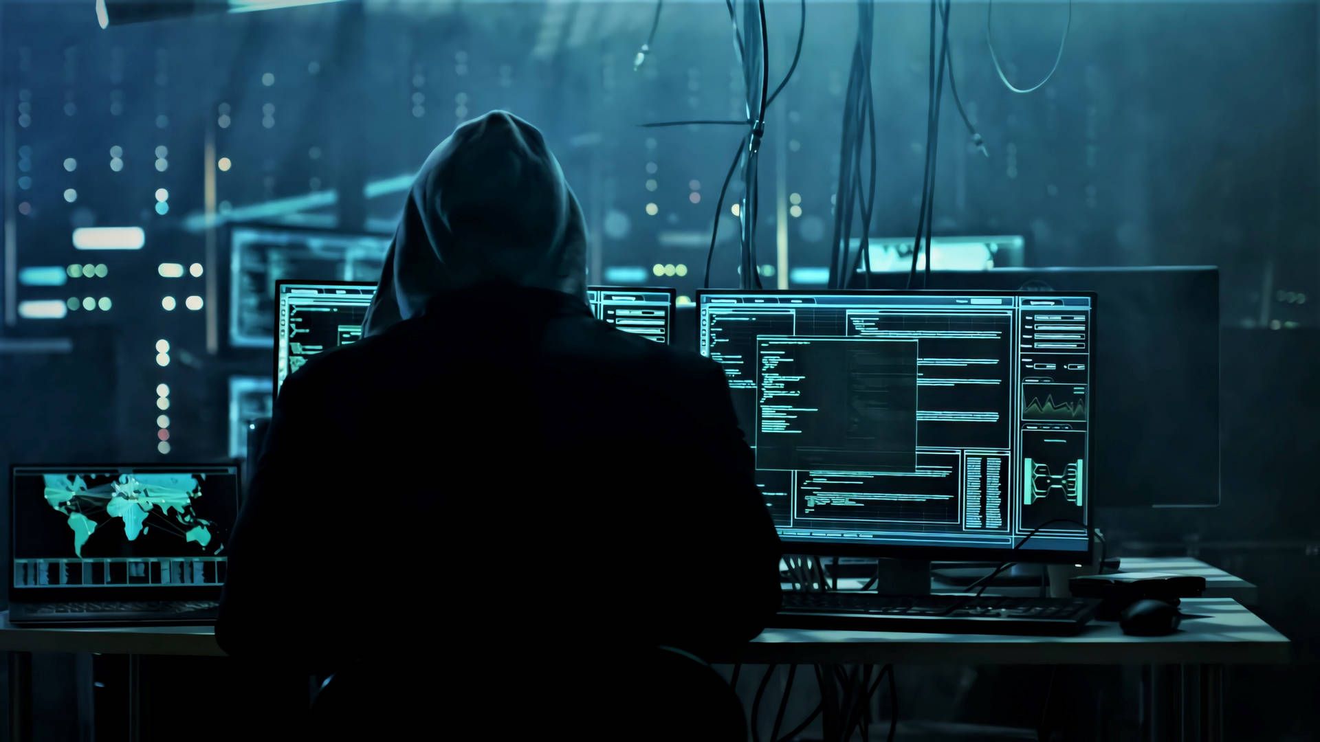 1920x1080 64k Ultra HD Hacker In Action Wallpaper