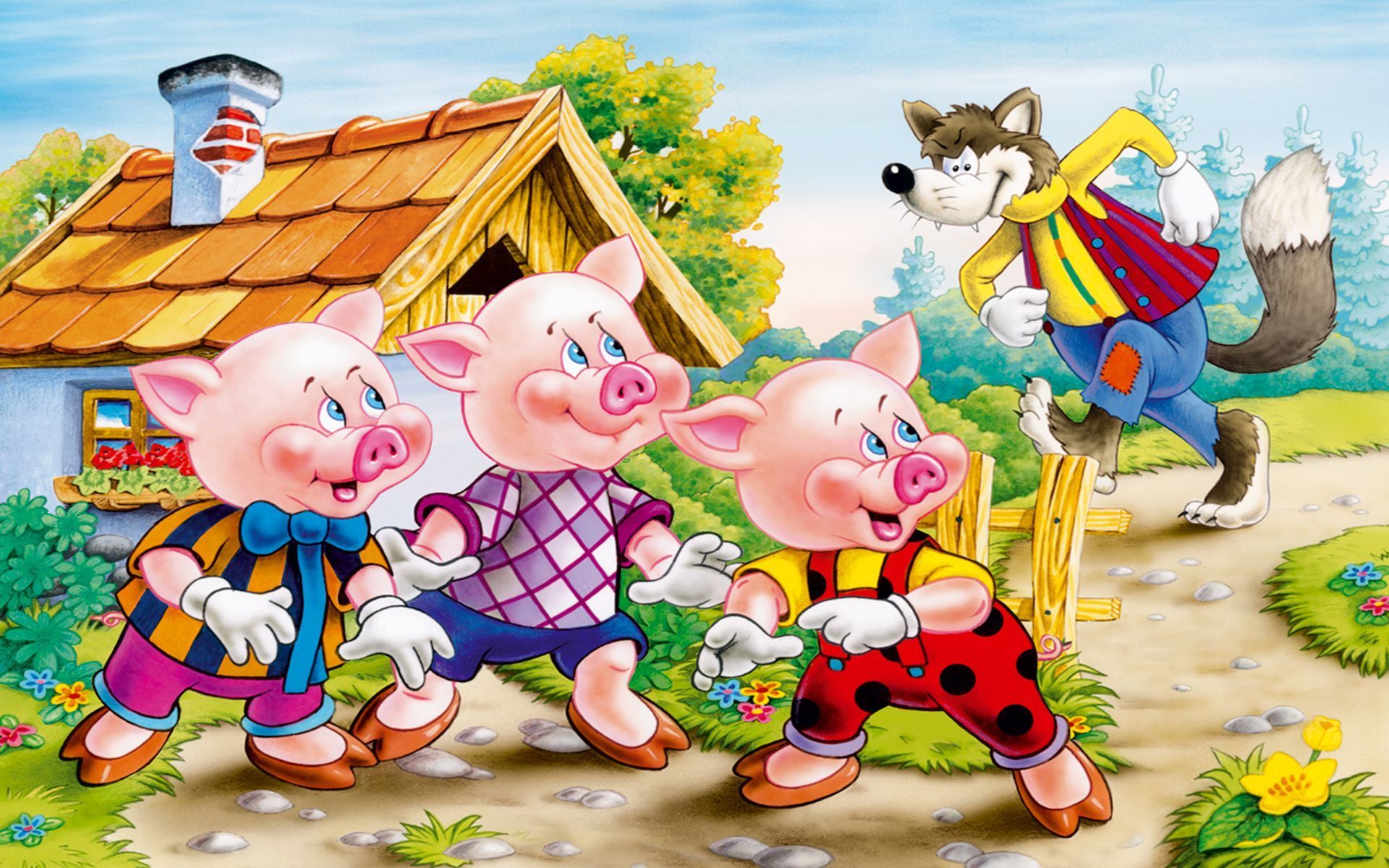 1920x1200 Three Little Pigs Wallpaper