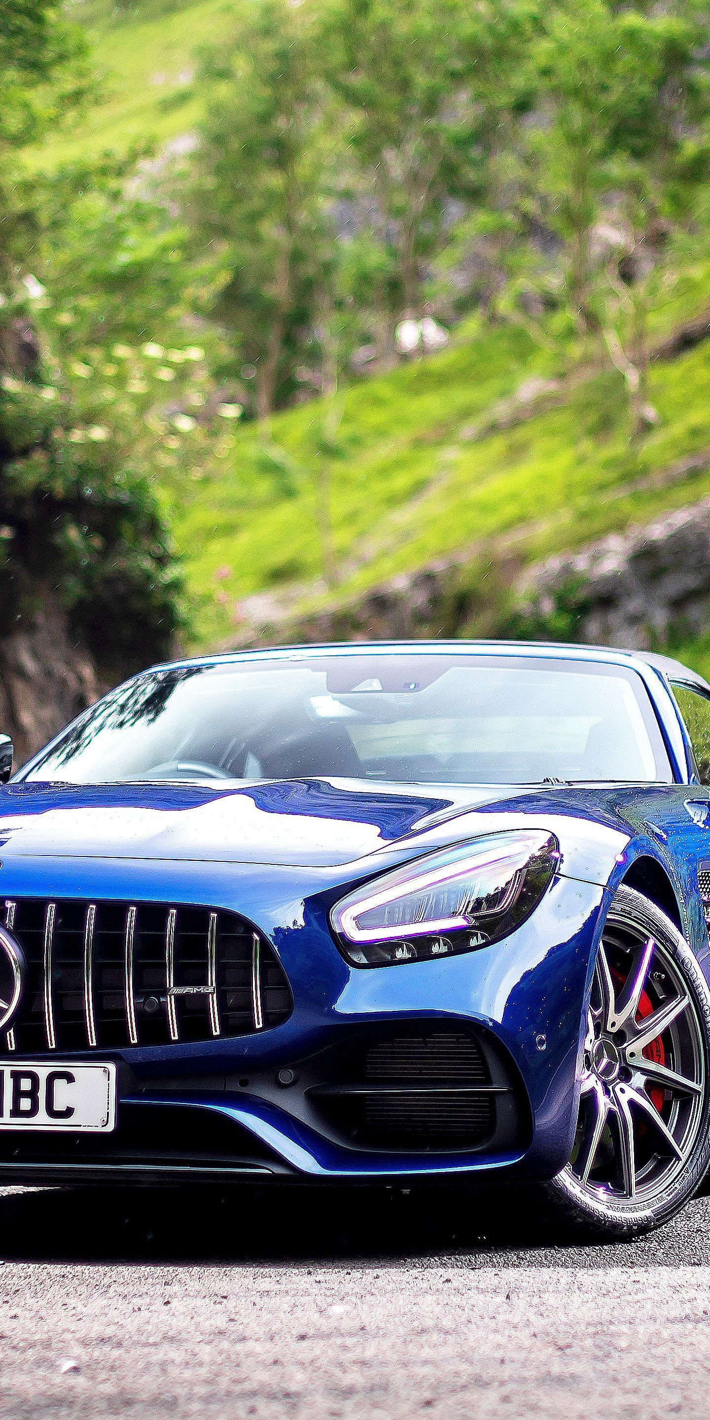 1440x2880 Mercedes AMG GT S Roadster, Blue Car