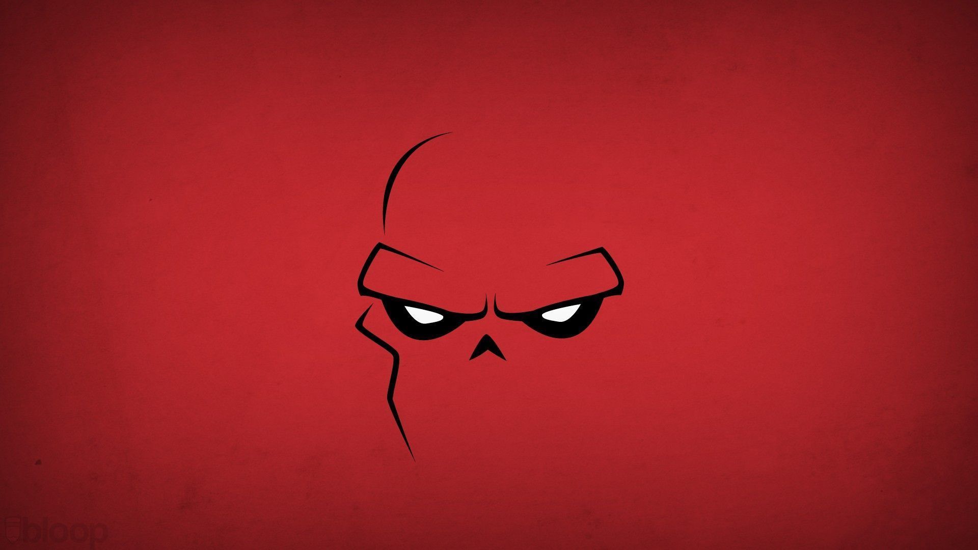 1920x1080 minimalism, Blo0p, Red Skull