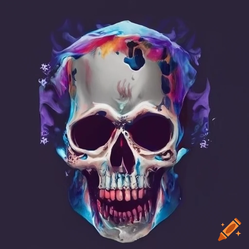 1024x1024 Minimalist Skull Art With Wide Open