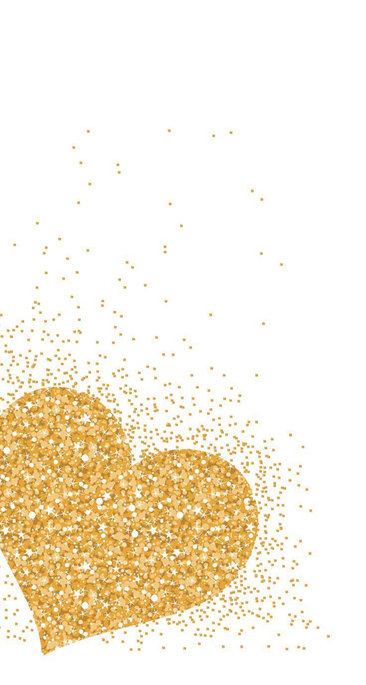 736x1377 Glitter Heart Wallpaper