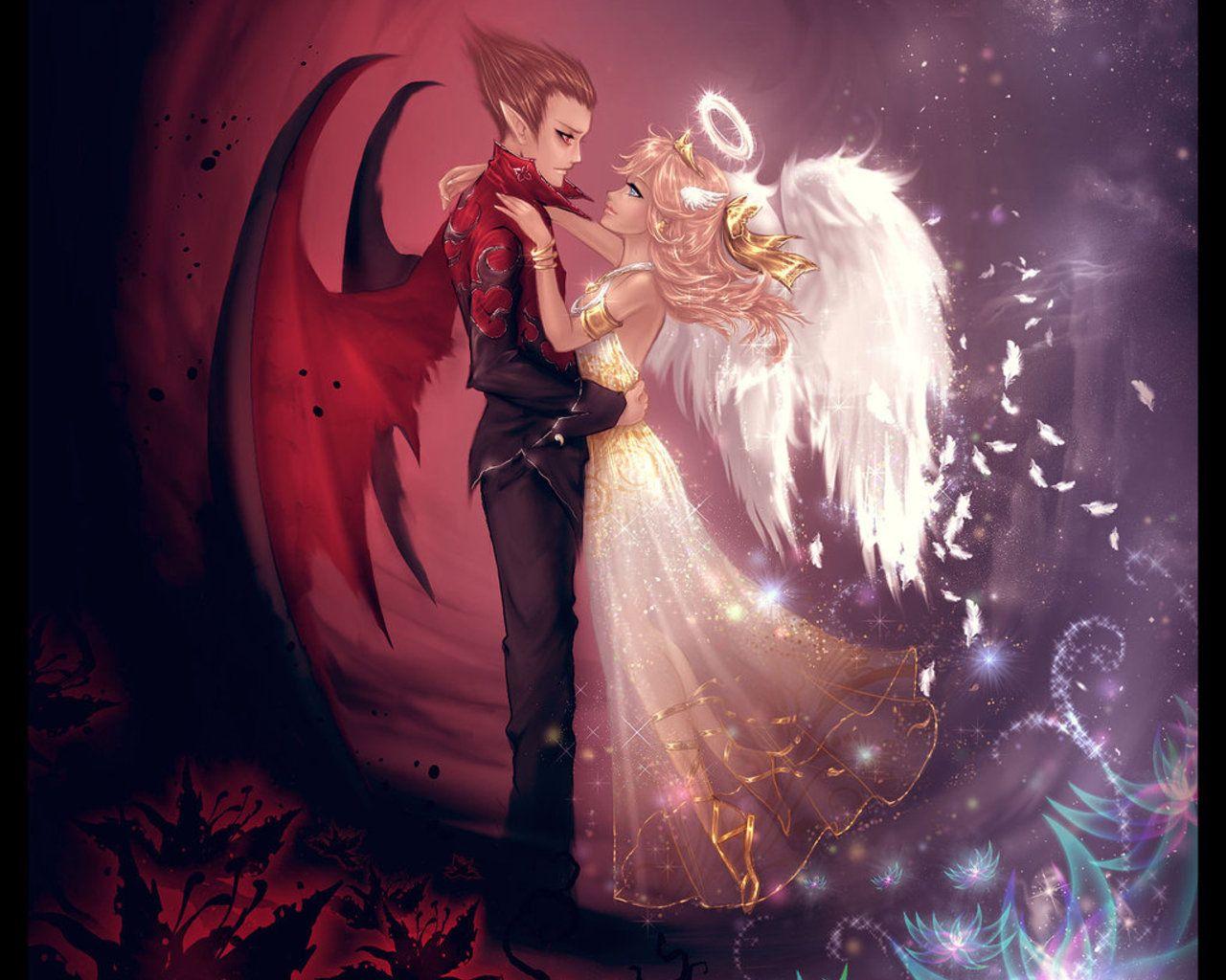 1280x1024 Good and Evil Angels love wallpaper from Angels wallpaper