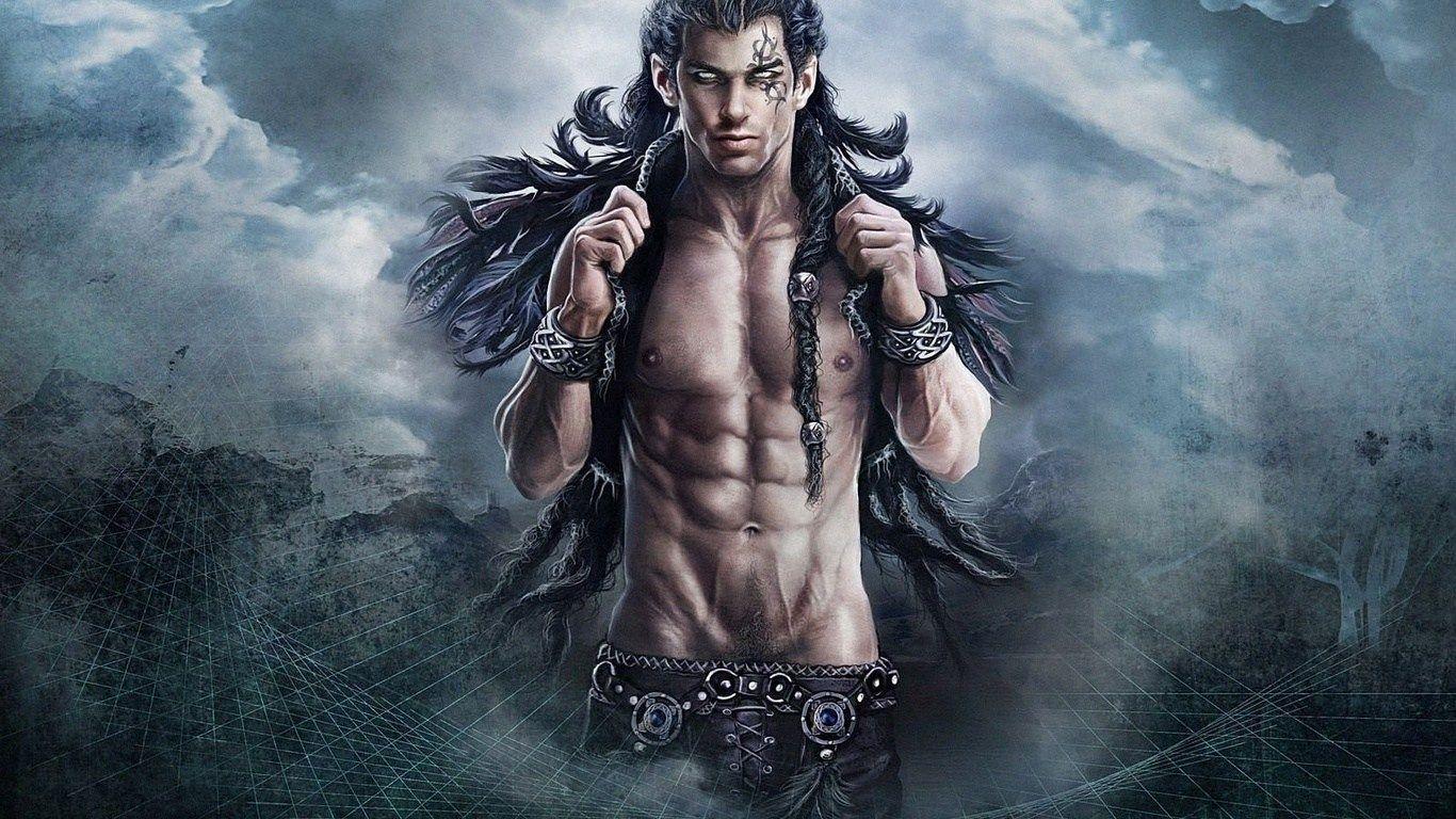 1366x768 Fantasy Art Warrior Men, HD Wallpaper & background