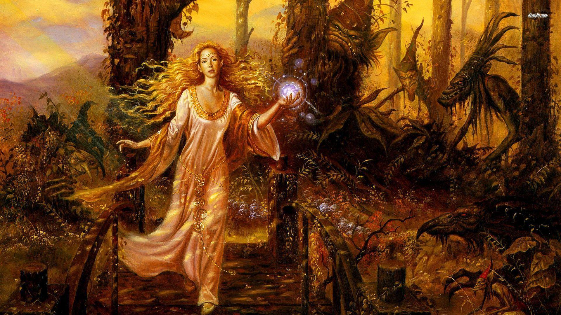 1920x1080 Fairy queen in the forest wallpaper wallpaper