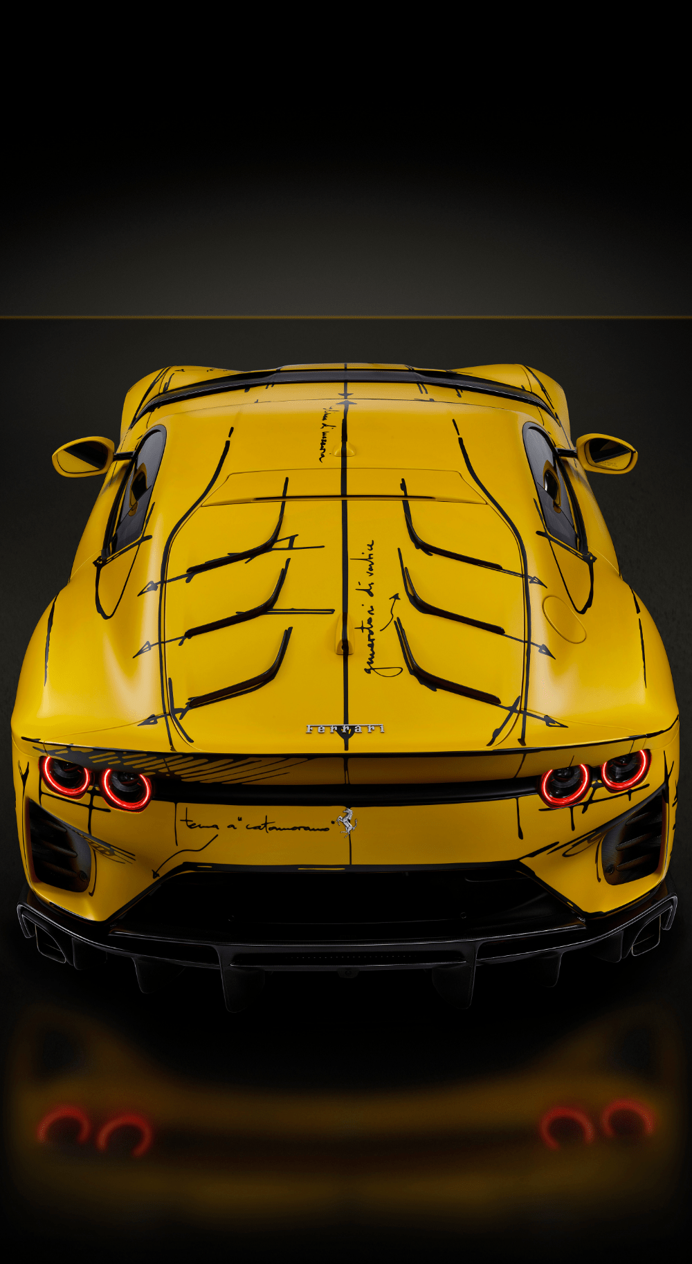 1000x1826 Ferrari 812 Competizione yellow, 2023