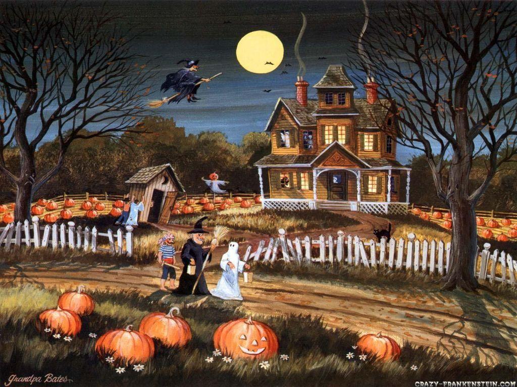 1024x768 Download Vintage Halloween Witch Wallpaper Widescreen Is